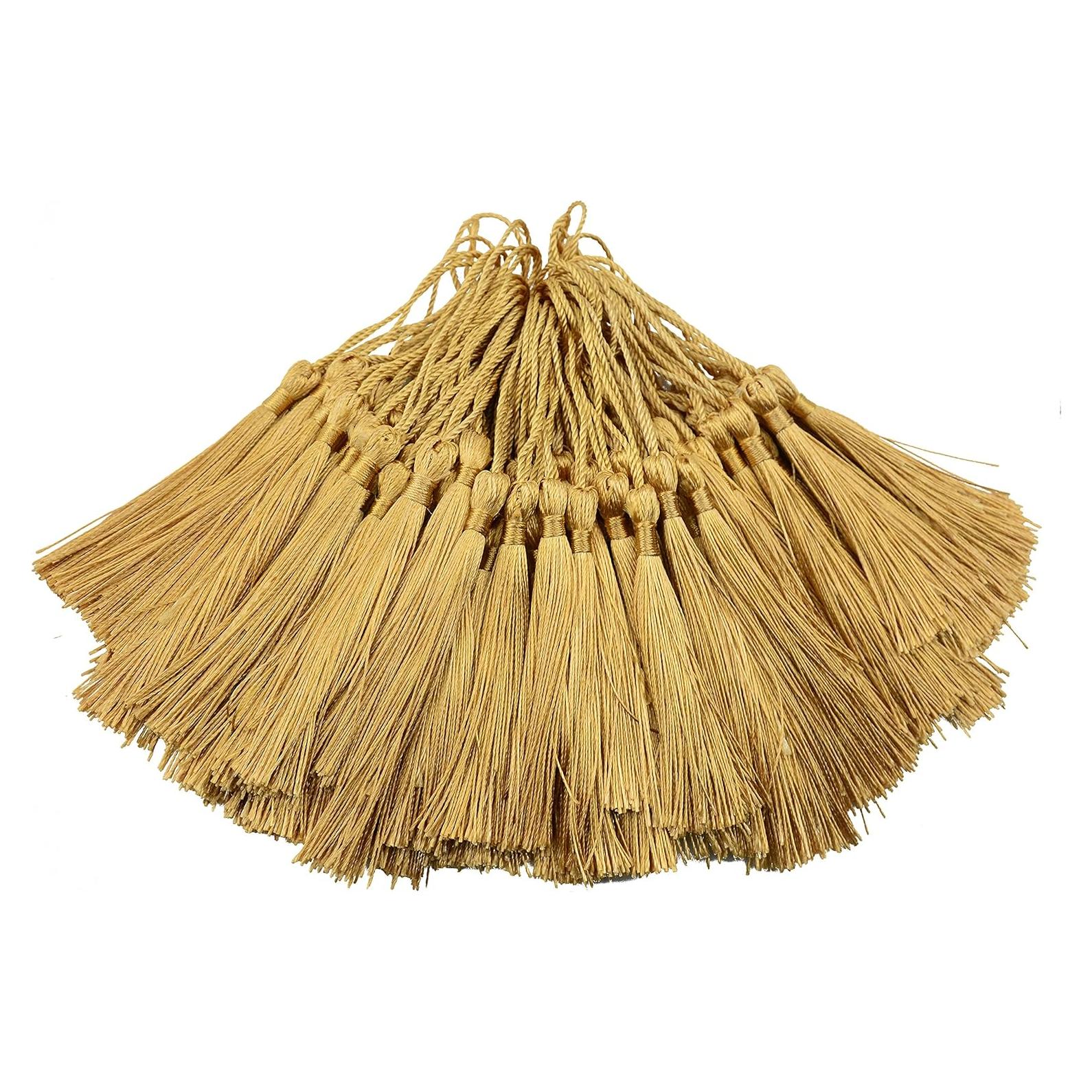 100 Borlas de Seda 13cm Makhry para Manualidades DIY Champán