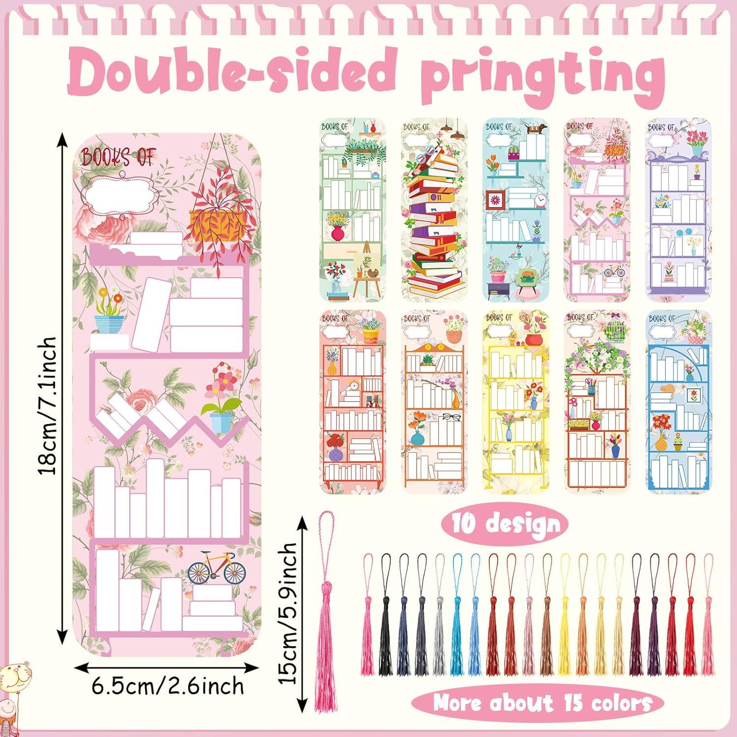 100 Marcadores de Libros Spakon con Borlas Multicolor 18x6.5cm