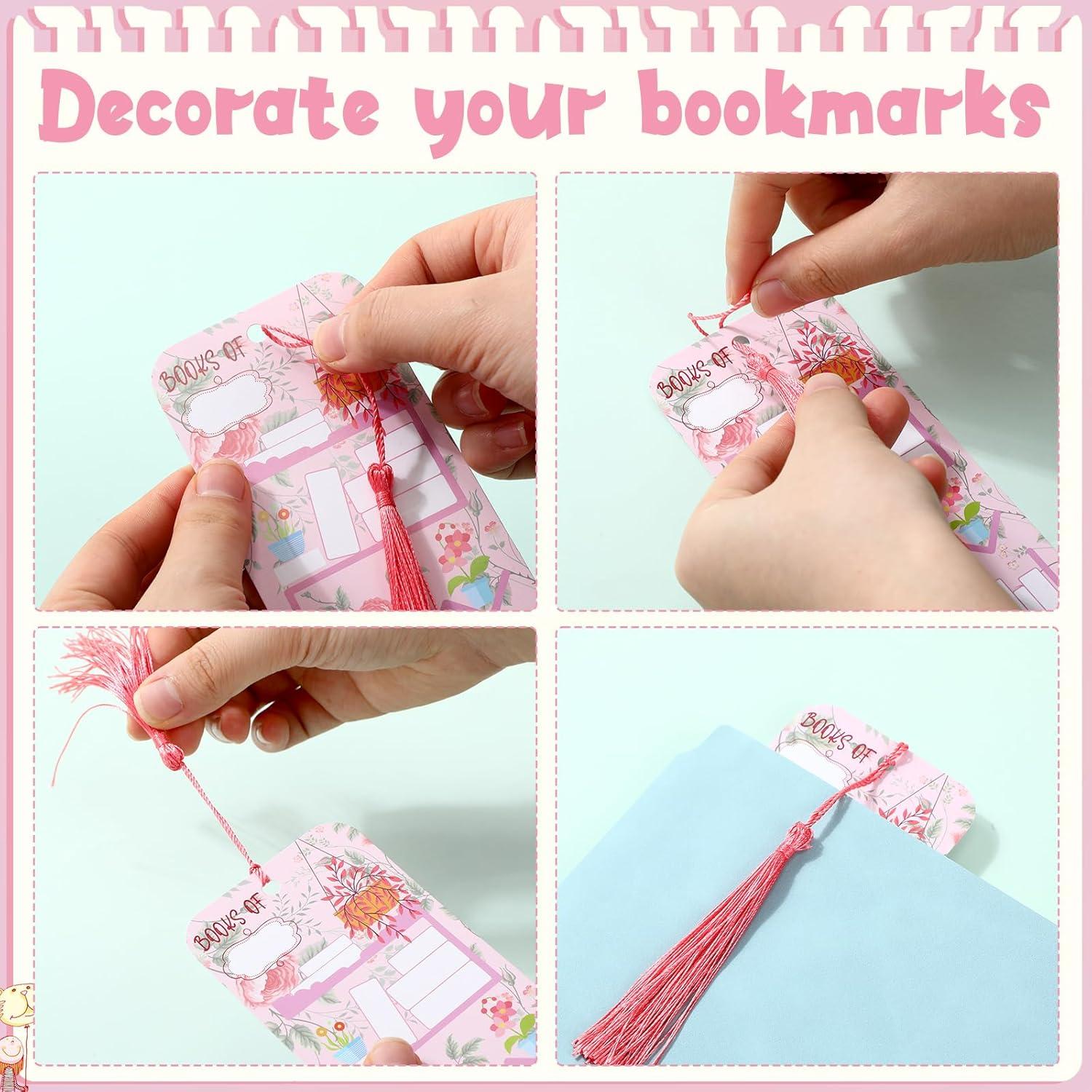 100 Marcadores de Libros Spakon con Borlas Multicolor 18x6.5cm