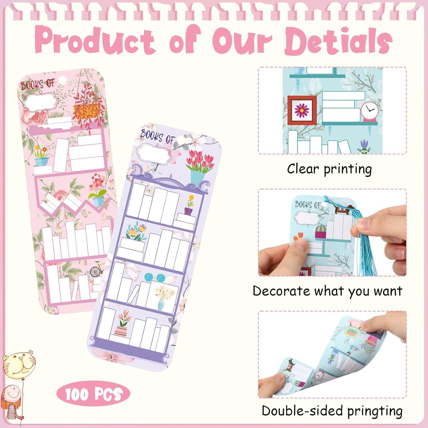 100 Marcadores de Libros Spakon con Borlas Multicolor 18x6.5cm