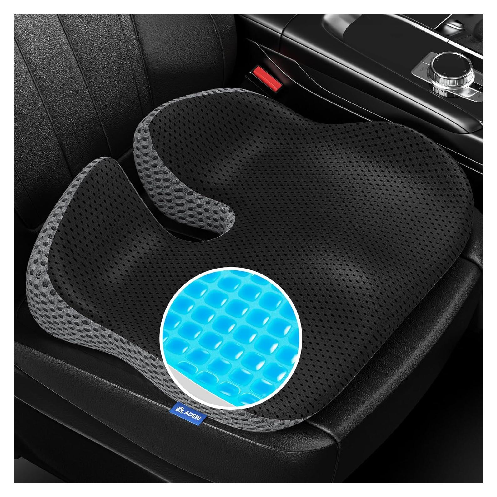 Cojín de Asiento de Coche ADERI con Gel y Espuma de Memoria