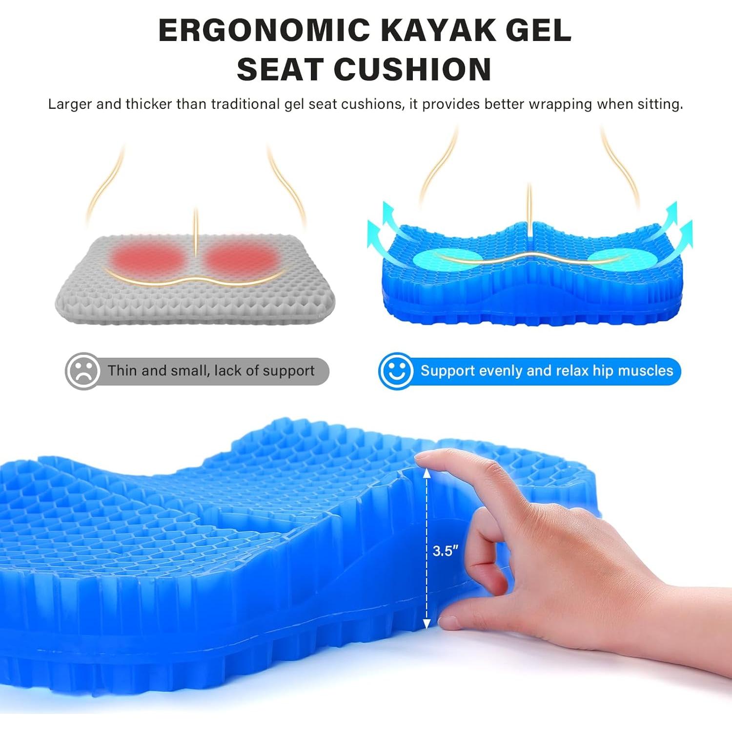 Cojín de Asiento de Gel Bilbear Grande 42x35 cm Azul