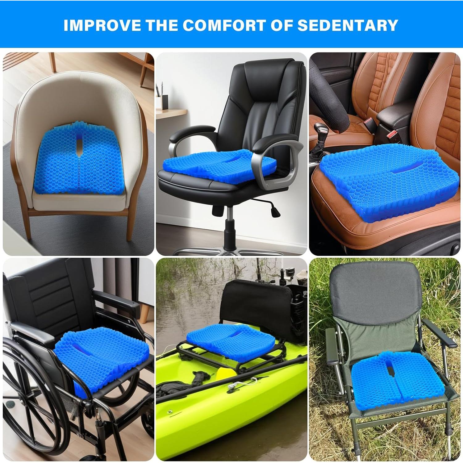 Cojín de Asiento de Gel Bilbear Grande 42x35 cm Azul