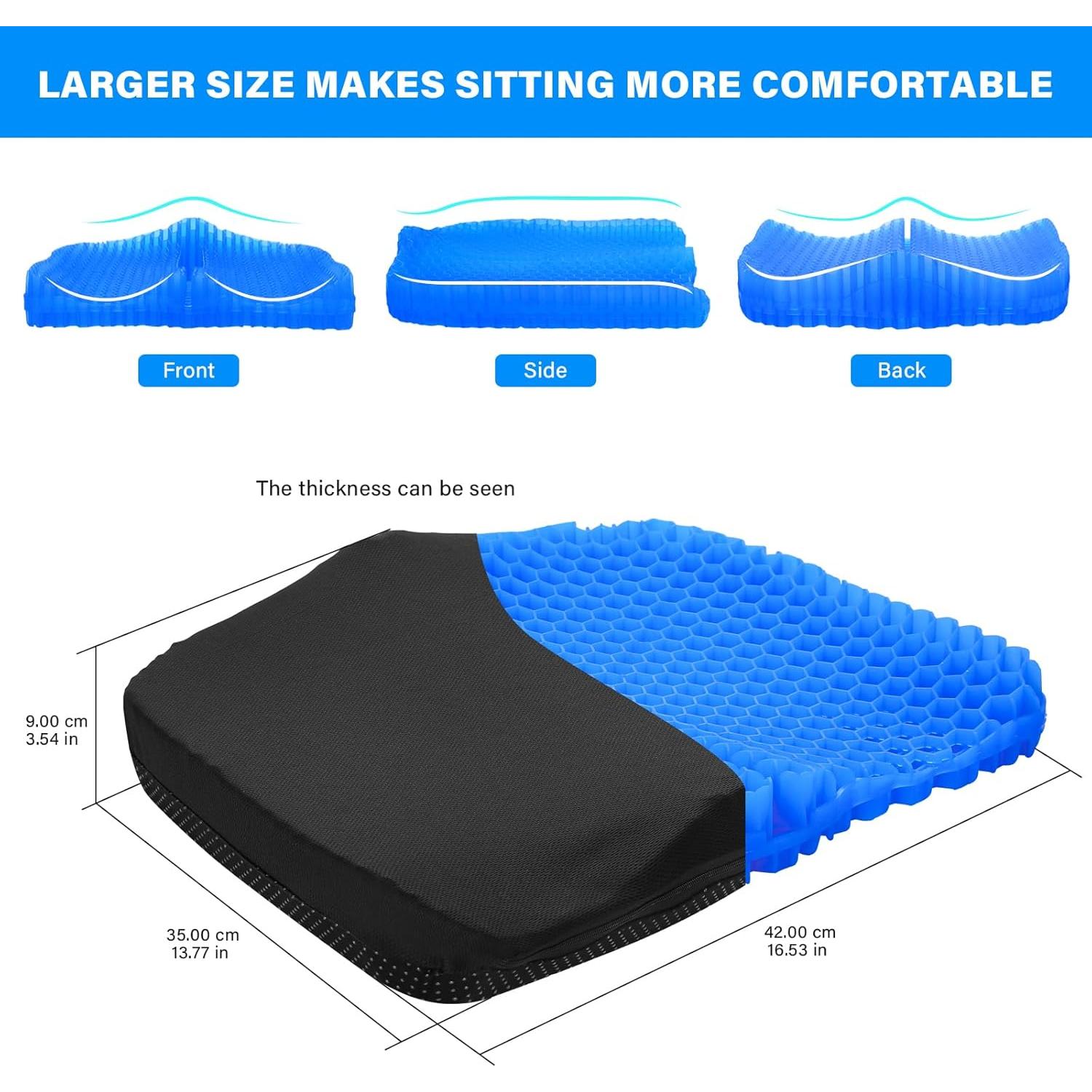 Cojín de Asiento de Gel Bilbear Grande 42x35 cm Azul