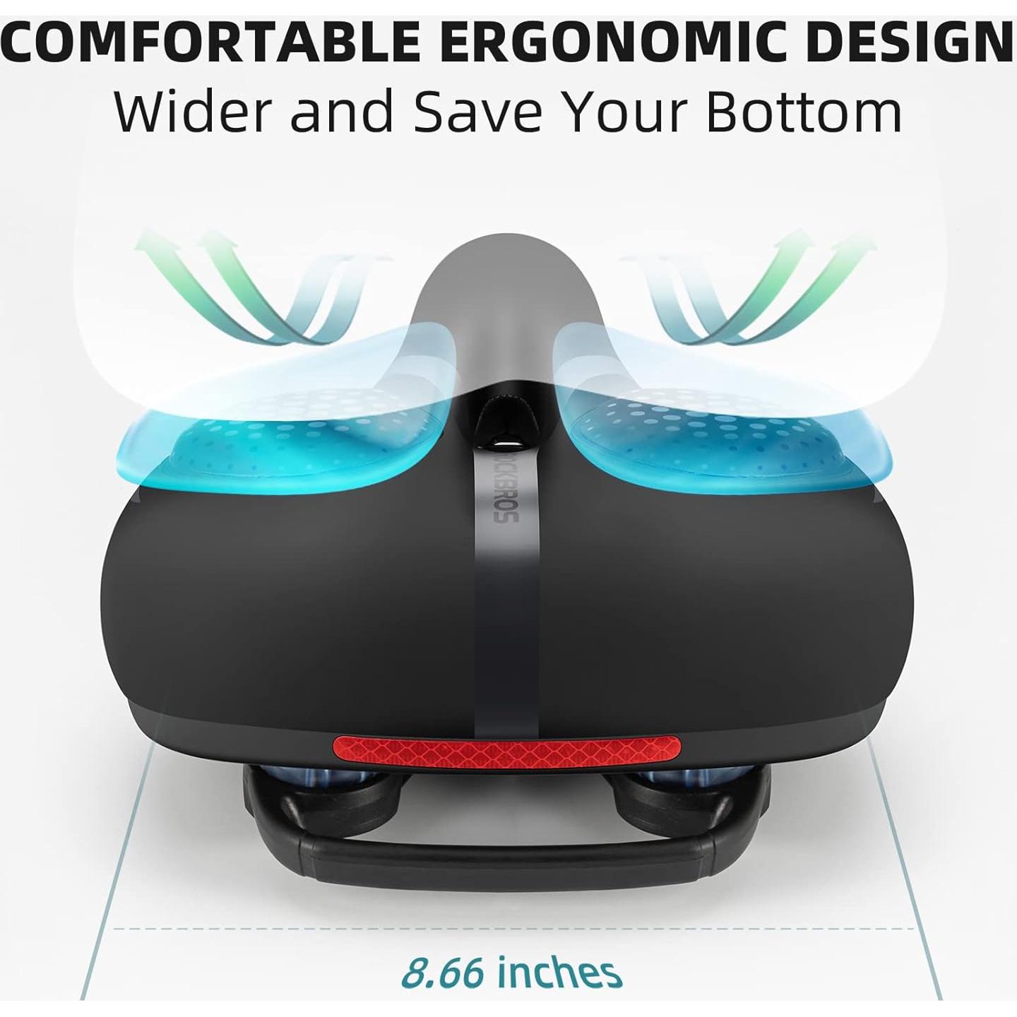 Asiento de Bicicleta ROCKBROS Gel Ancho Impermeable Unisex