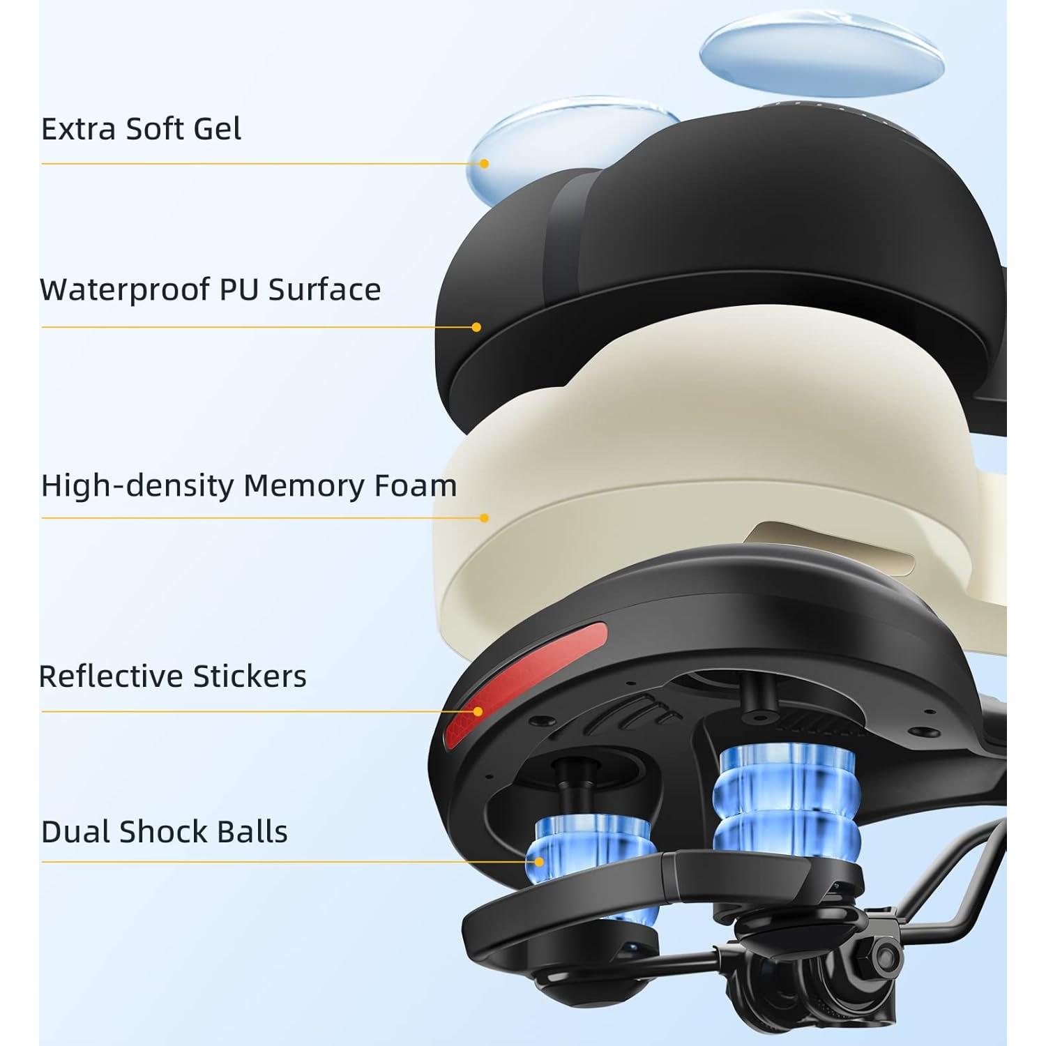 Asiento de Bicicleta ROCKBROS Gel Ancho Impermeable Unisex