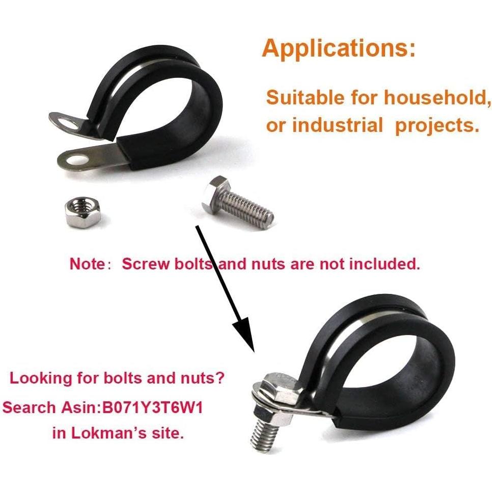 LOKMAN 20 Abrazaderas de Cable Acero Inoxidable 6.35 mm