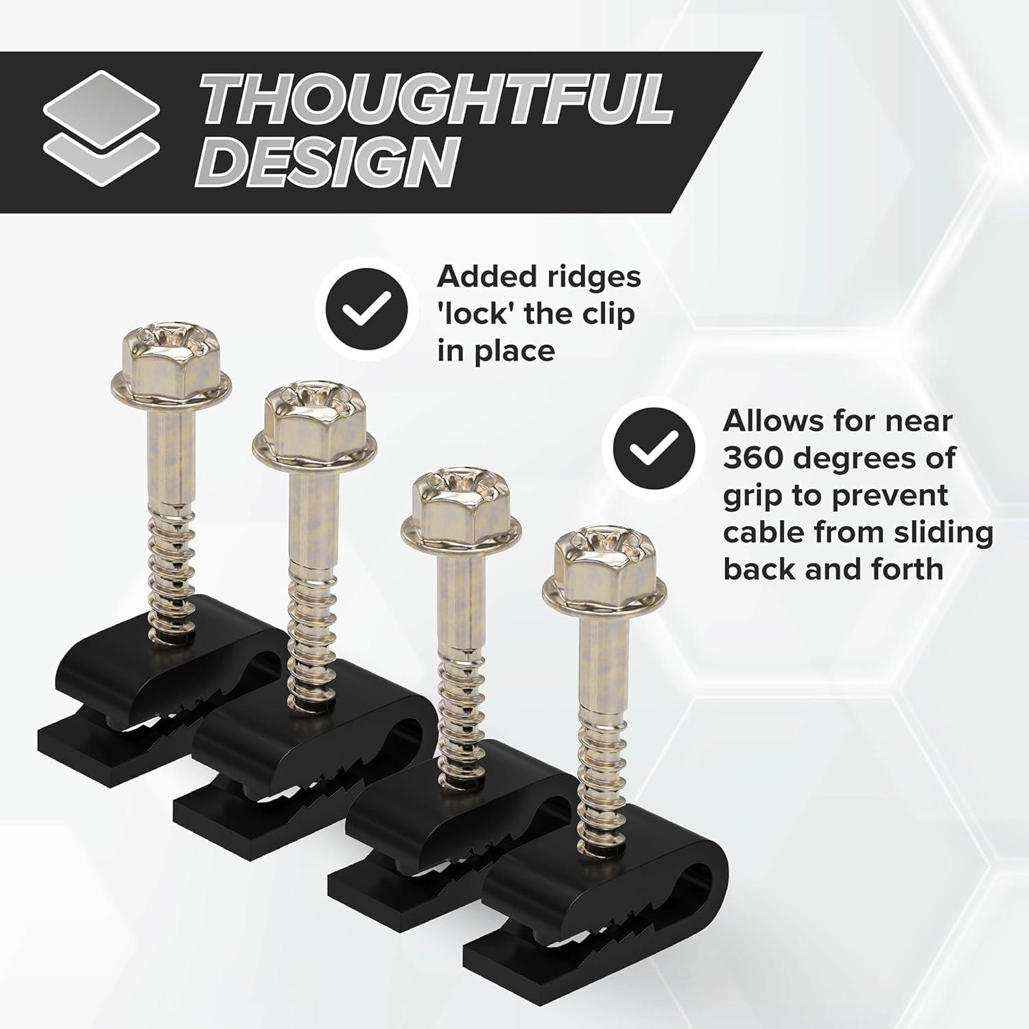 Clips de Cable Eléctrico THE CIMPLE CO, 100 Piezas, Negro