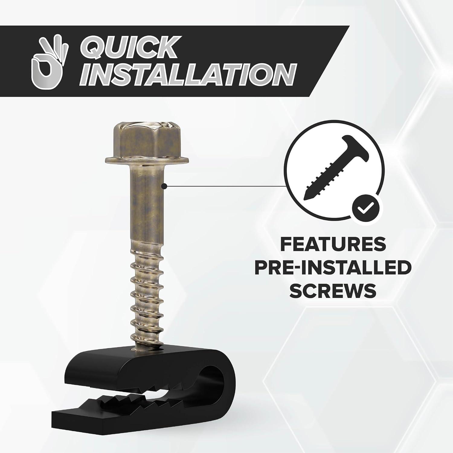 Clips de Cable Eléctrico THE CIMPLE CO, 100 Piezas, Negro