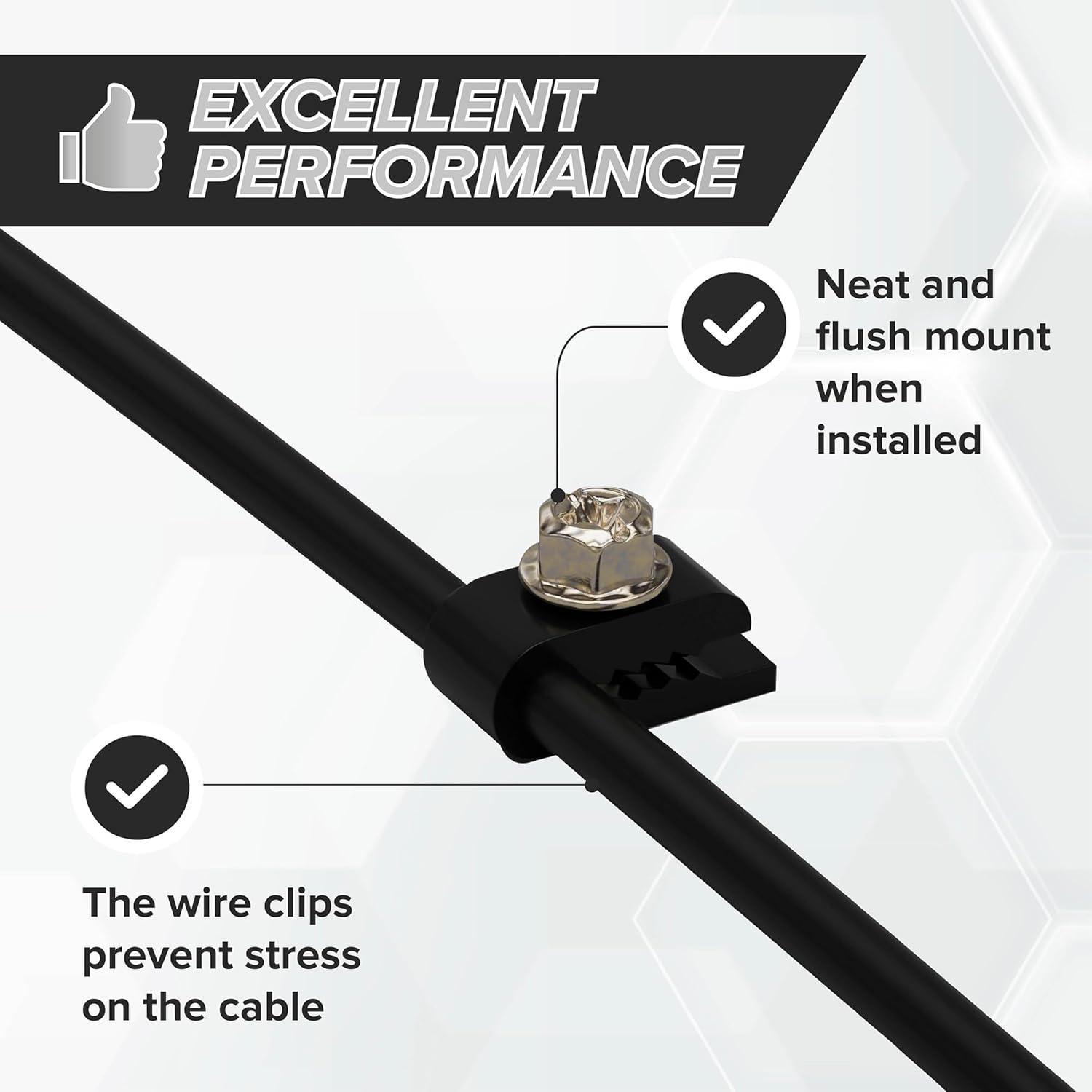 Clips de Cable Eléctrico THE CIMPLE CO, 100 Piezas, Negro