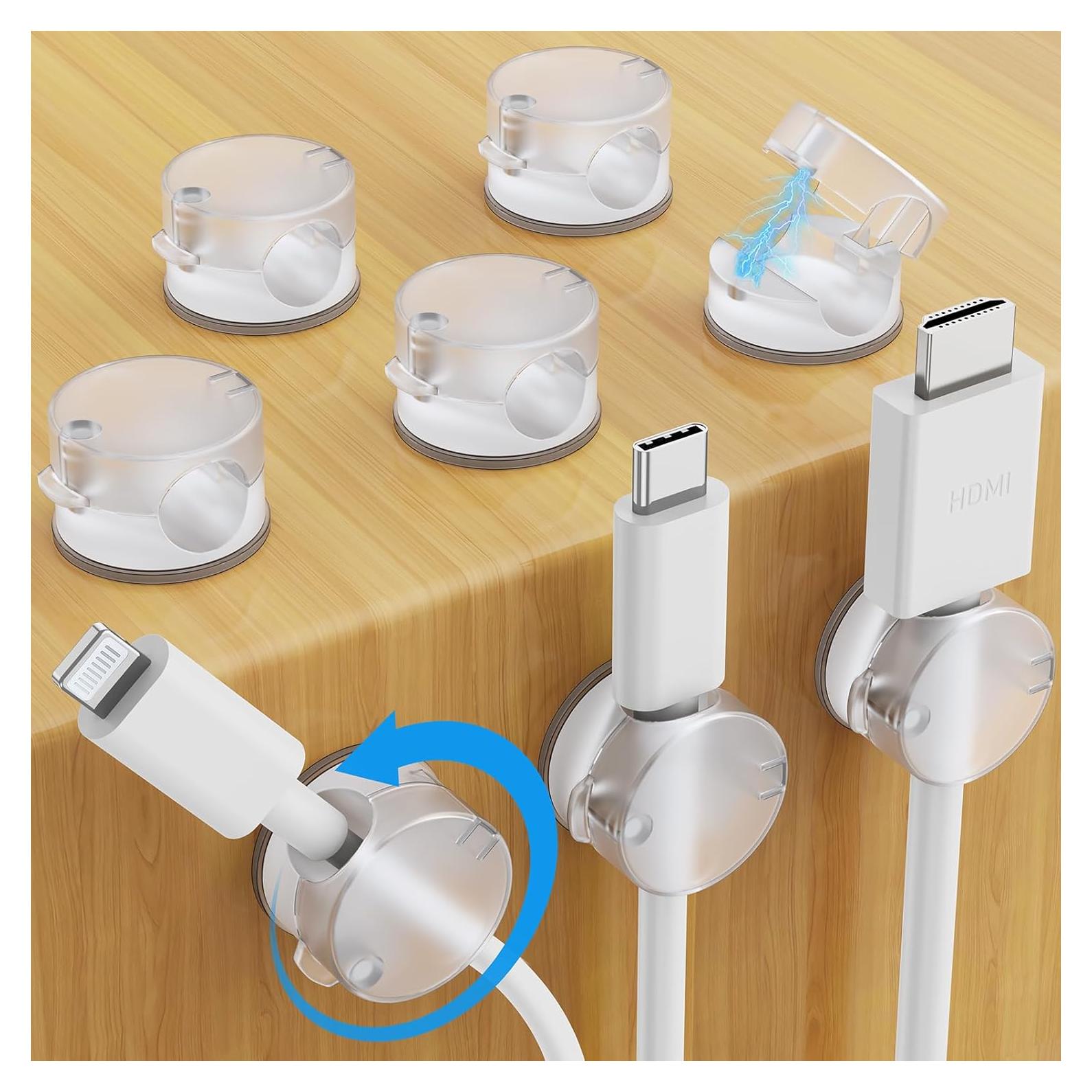 Clips Magnéticos para Cables AGPTEK 8 Piezas Transparente