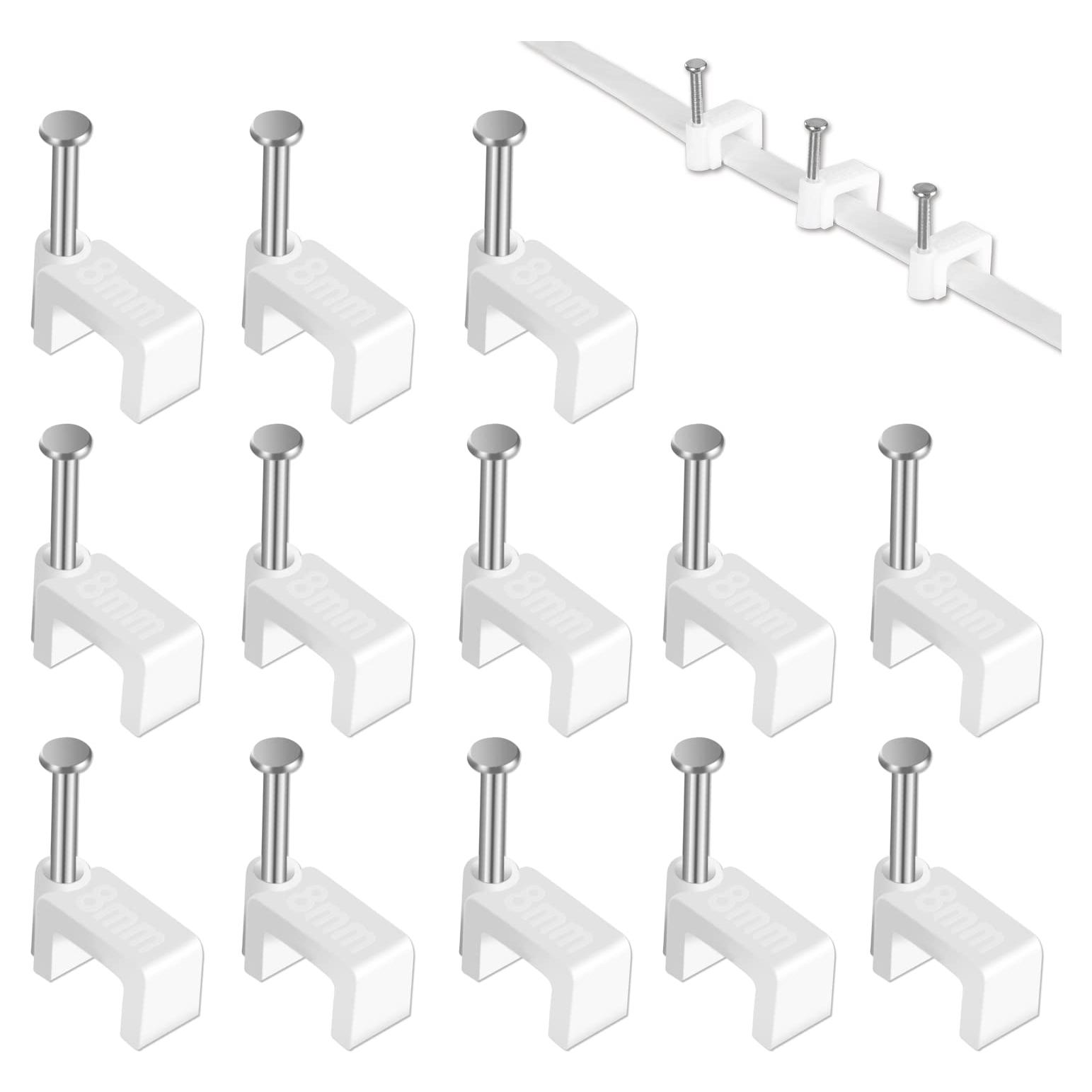 Clips de Cable Ethernet CableGeeker 100 Piezas 8mm Blanco