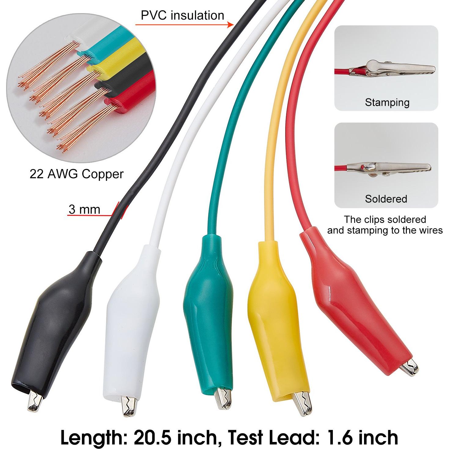 Juego de Cables de Prueba WGGE WG-026 10 Piezas 5 Colores