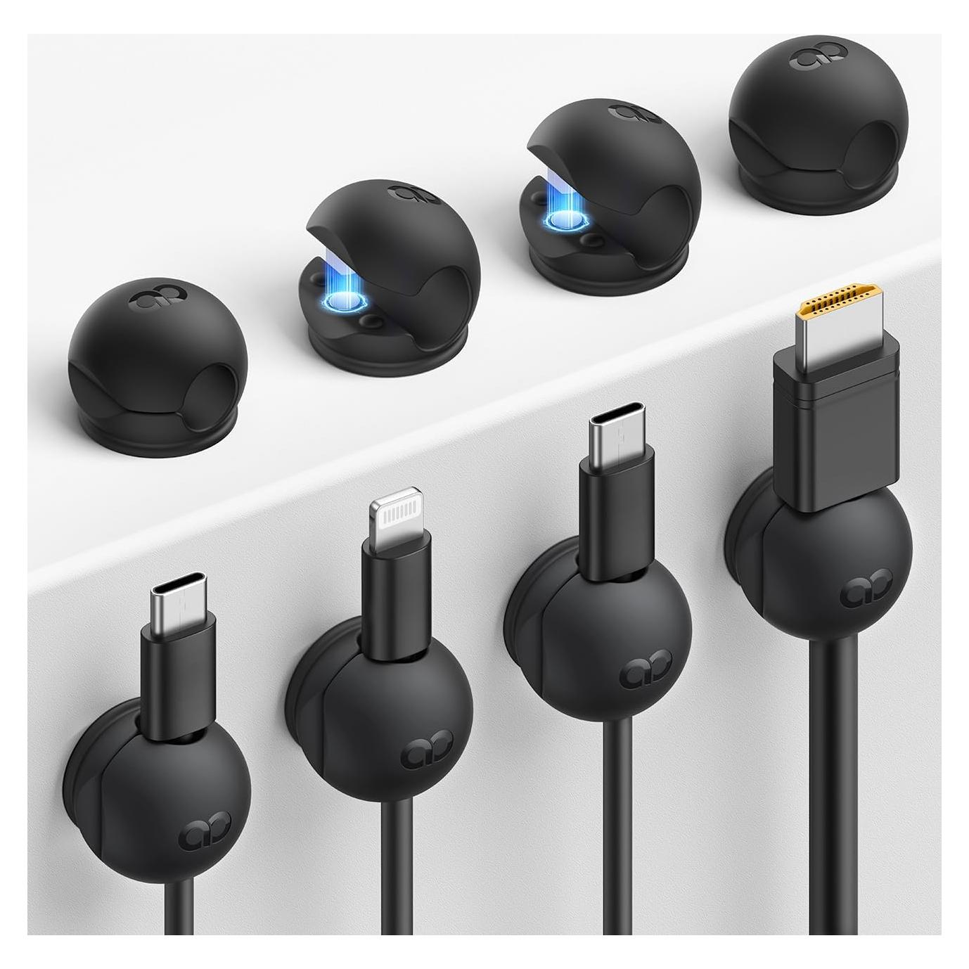 8 Clips Organizadores de Cables Magnéticos Lamicall Silicona