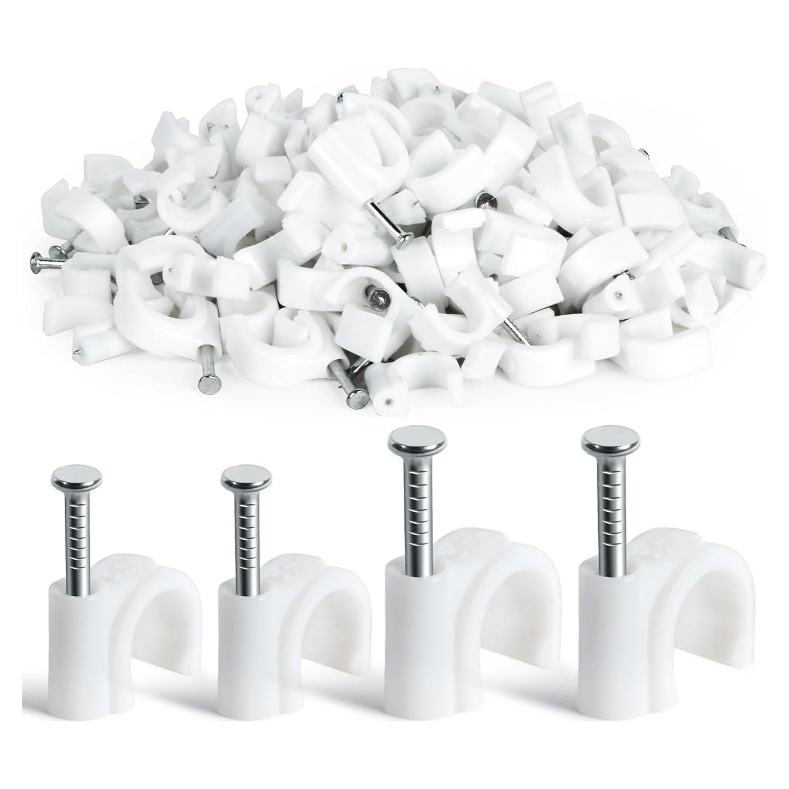 Clips para Cables LX-Cable Clips 100 Pcs 8mm y 10mm Blancos