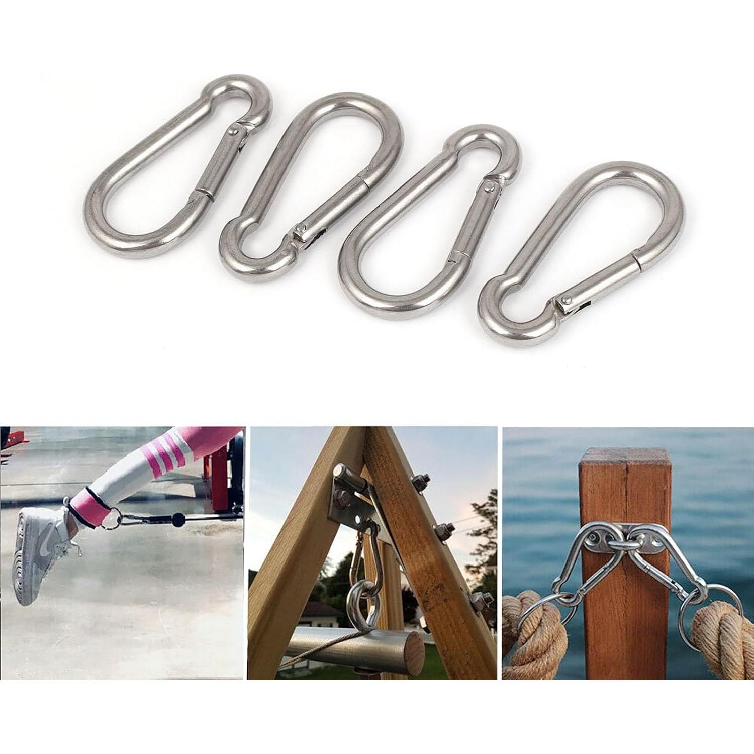 Gancho de Resorte FYYTONE 8cm Acero Inoxidable 4 Piezas