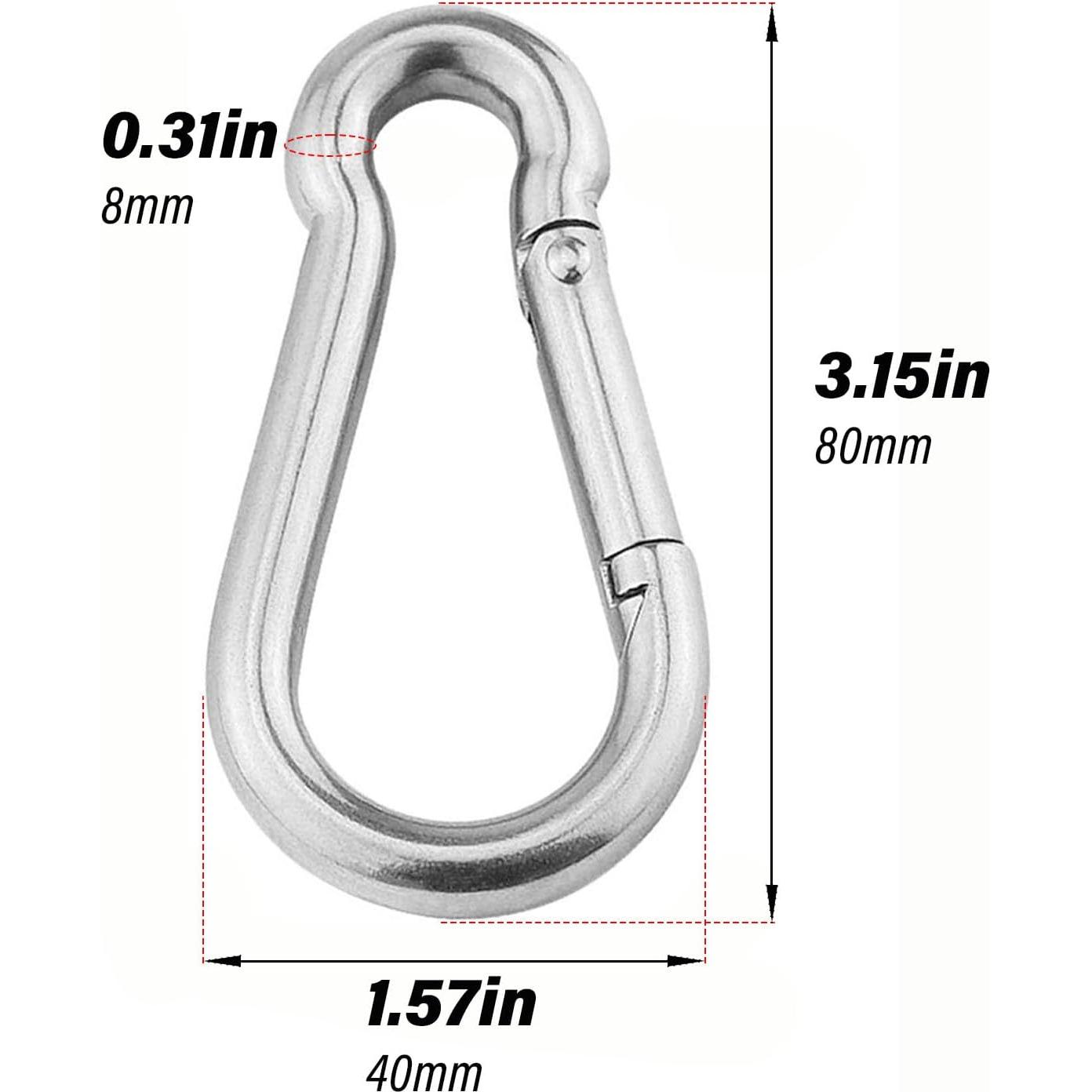 Gancho de Resorte FYYTONE 8cm Acero Inoxidable 4 Piezas