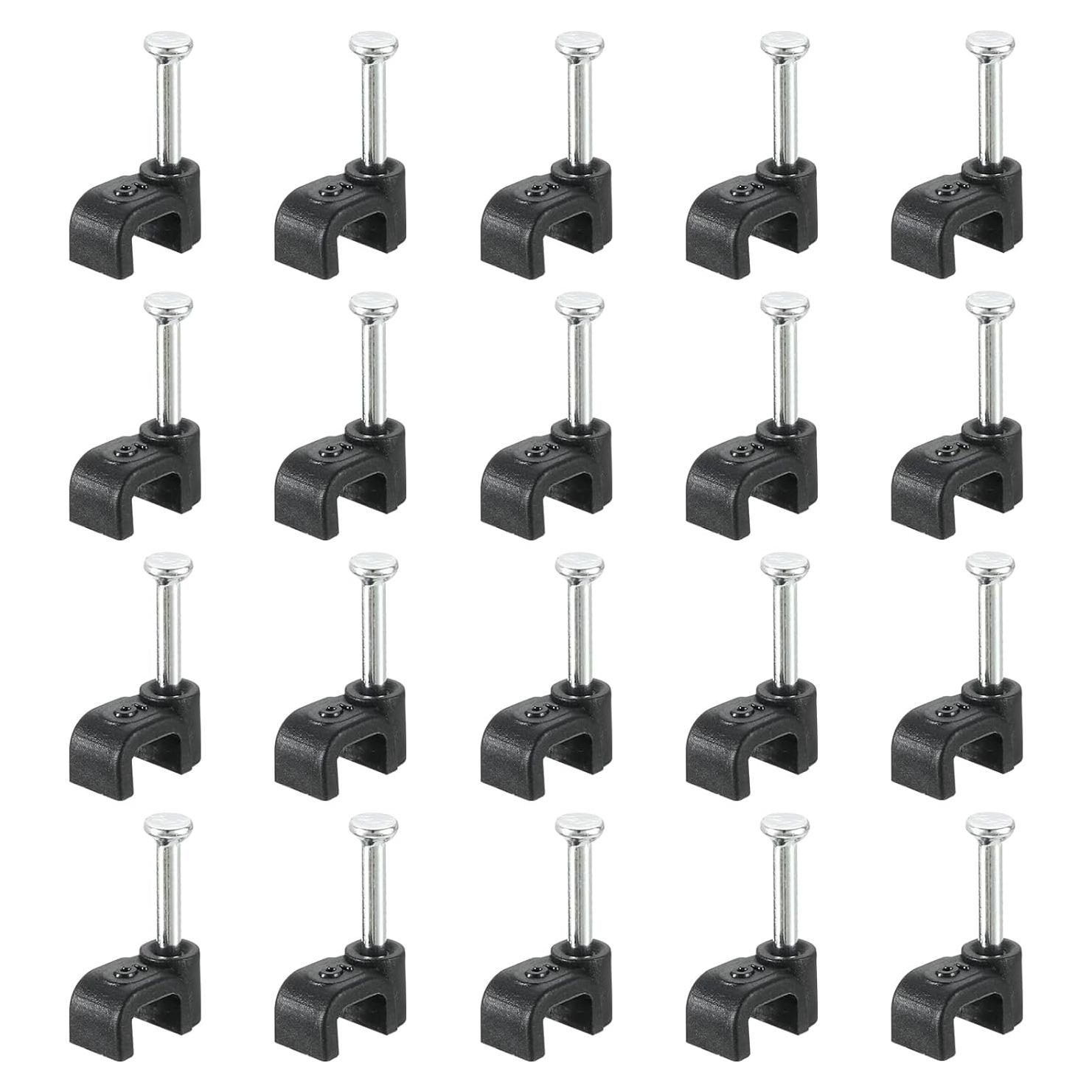 Clips de Cable con Clavo uxcell 100Pcs 5mm para Gestión de Cables