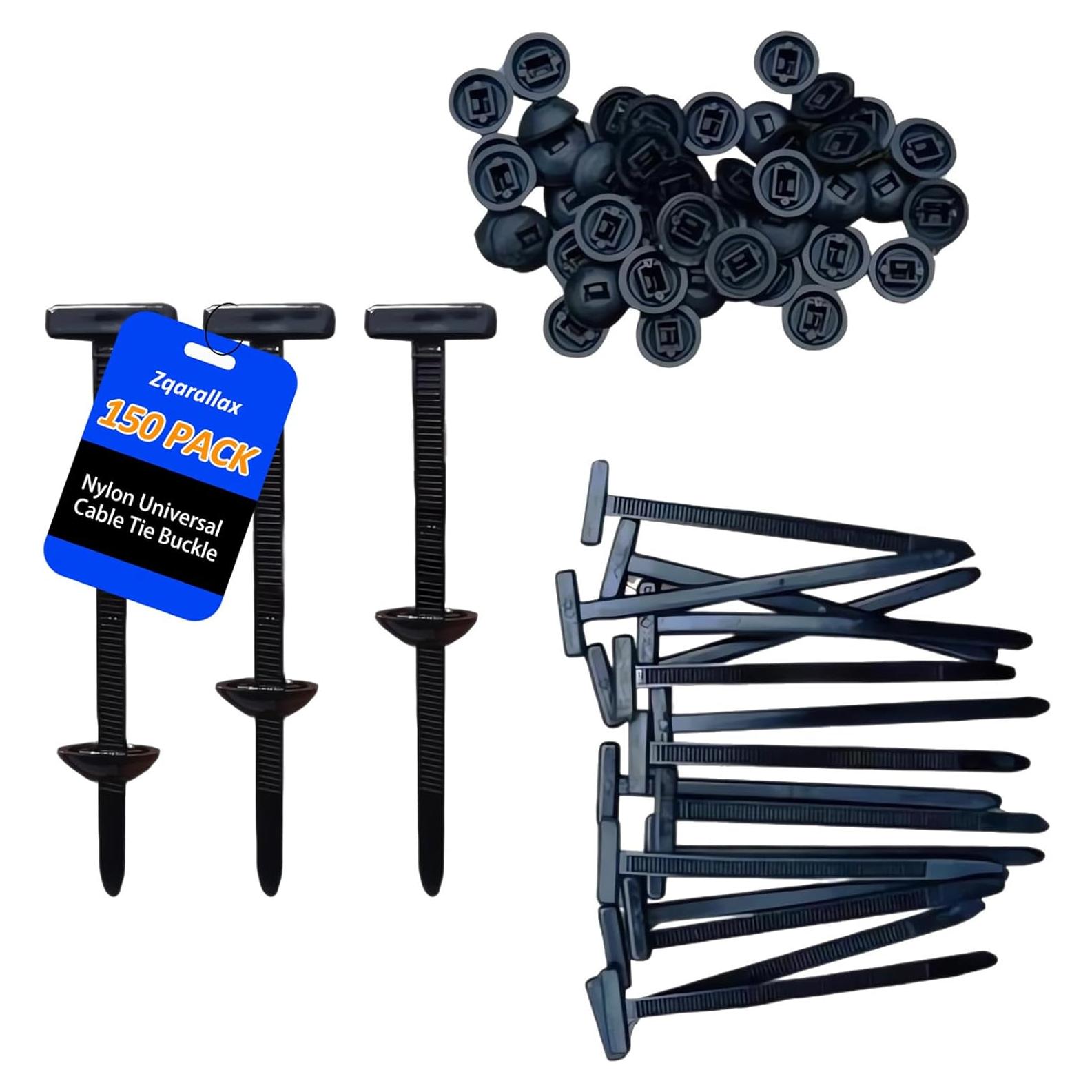 150 Hebillas de Cable de Nylon Zqarallax para Autos y Garaje