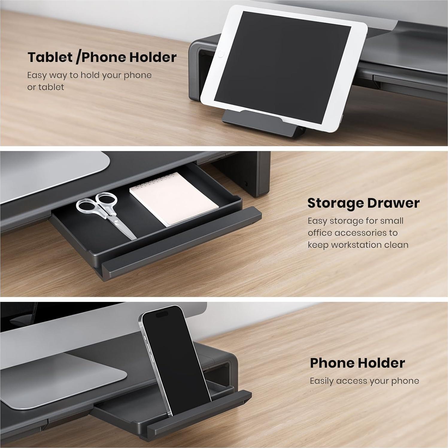 Soporte para Monitor Ergonómico Klearlook Ajustable Negro