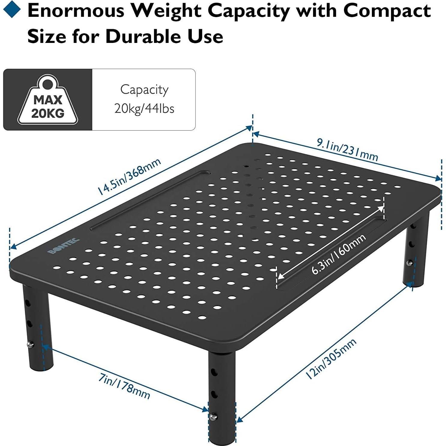 Soporte de Monitor Ergonómico BONTEC Ajustable 3 Alturas 19.96 kg