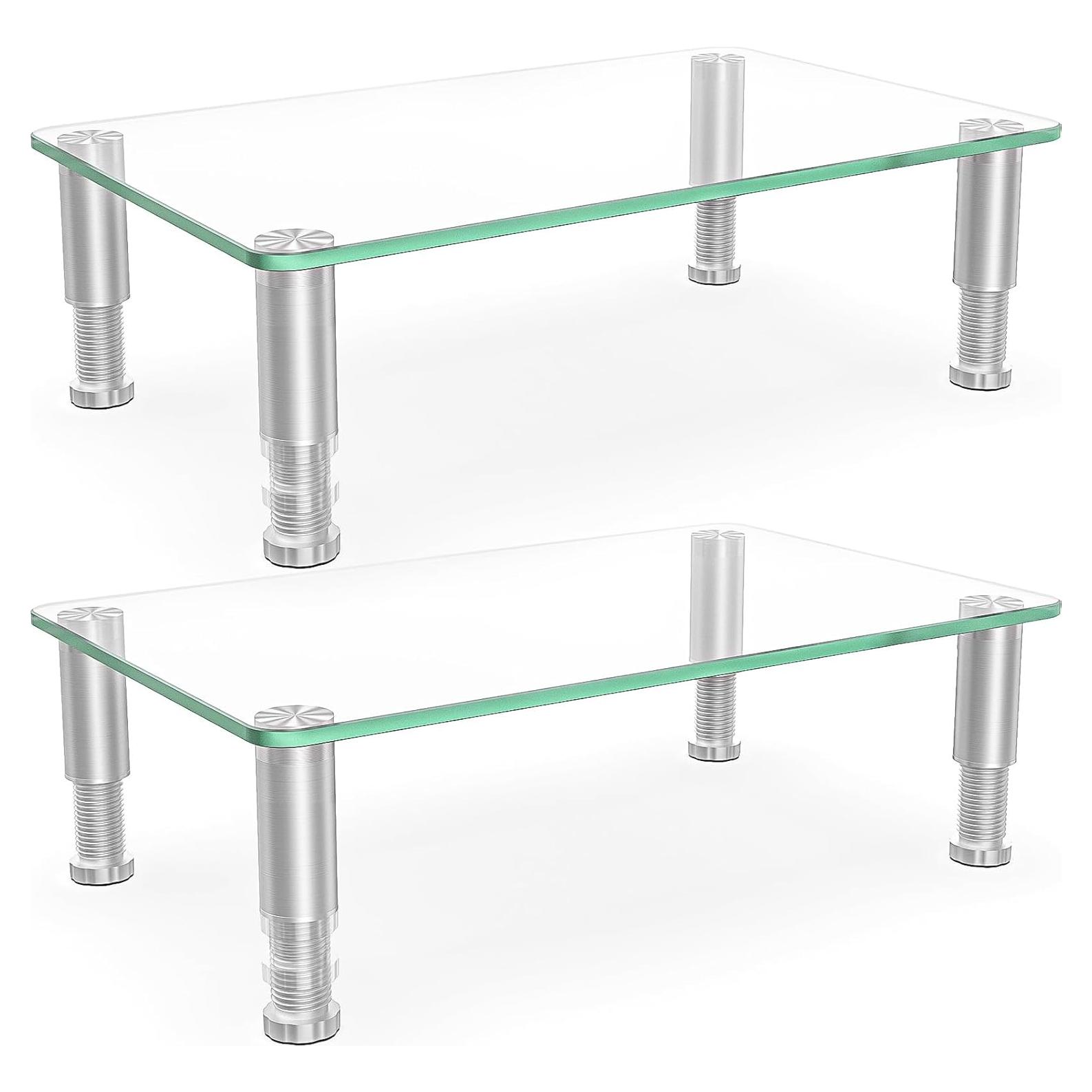 Soporte para Monitor HEMUDU - Paquete de 2, Altura Ajustable, Vidrio Templado