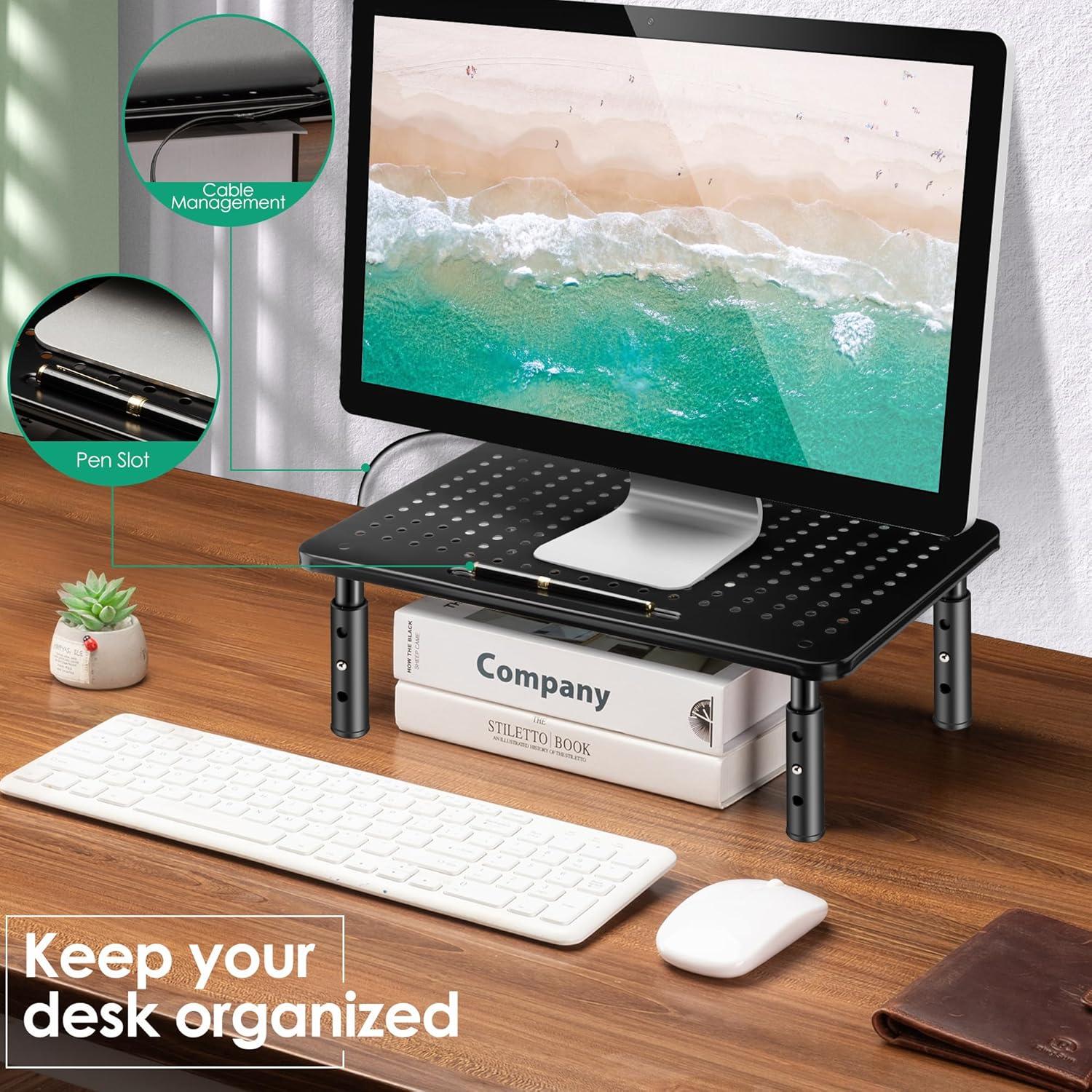 Soporte para Monitor Ajustable La Jaco - Negro, 3 Alturas