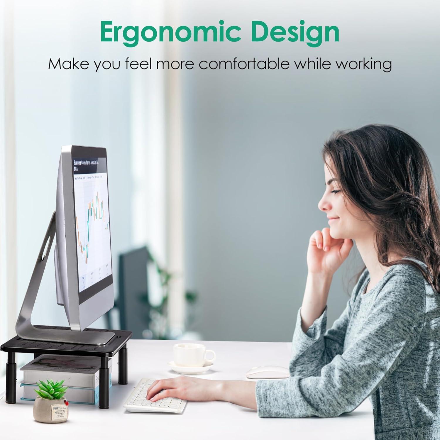 Soporte para Monitor Ajustable La Jaco - Negro, 3 Alturas