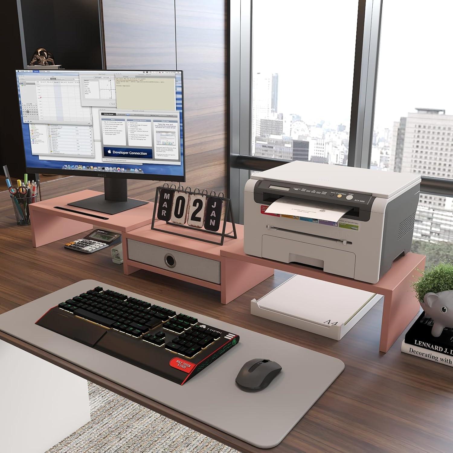 Soporte para computadora WESTREE ajustable 3 estantes blanco