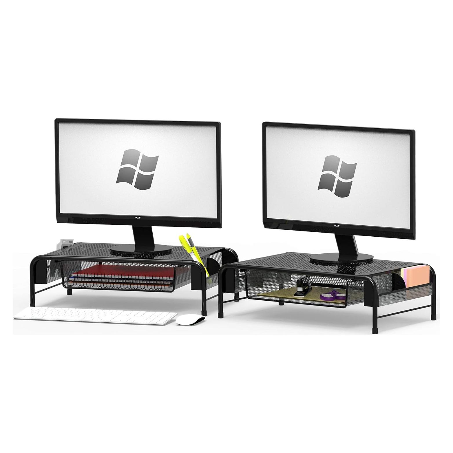 Soporte de Monitor Metal Simple Houseware con Cajón Organizador