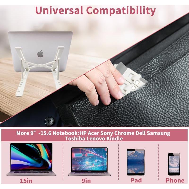 Soporte Ajustable para Laptop Pidien Blanco 6 Niveles Ergonomico