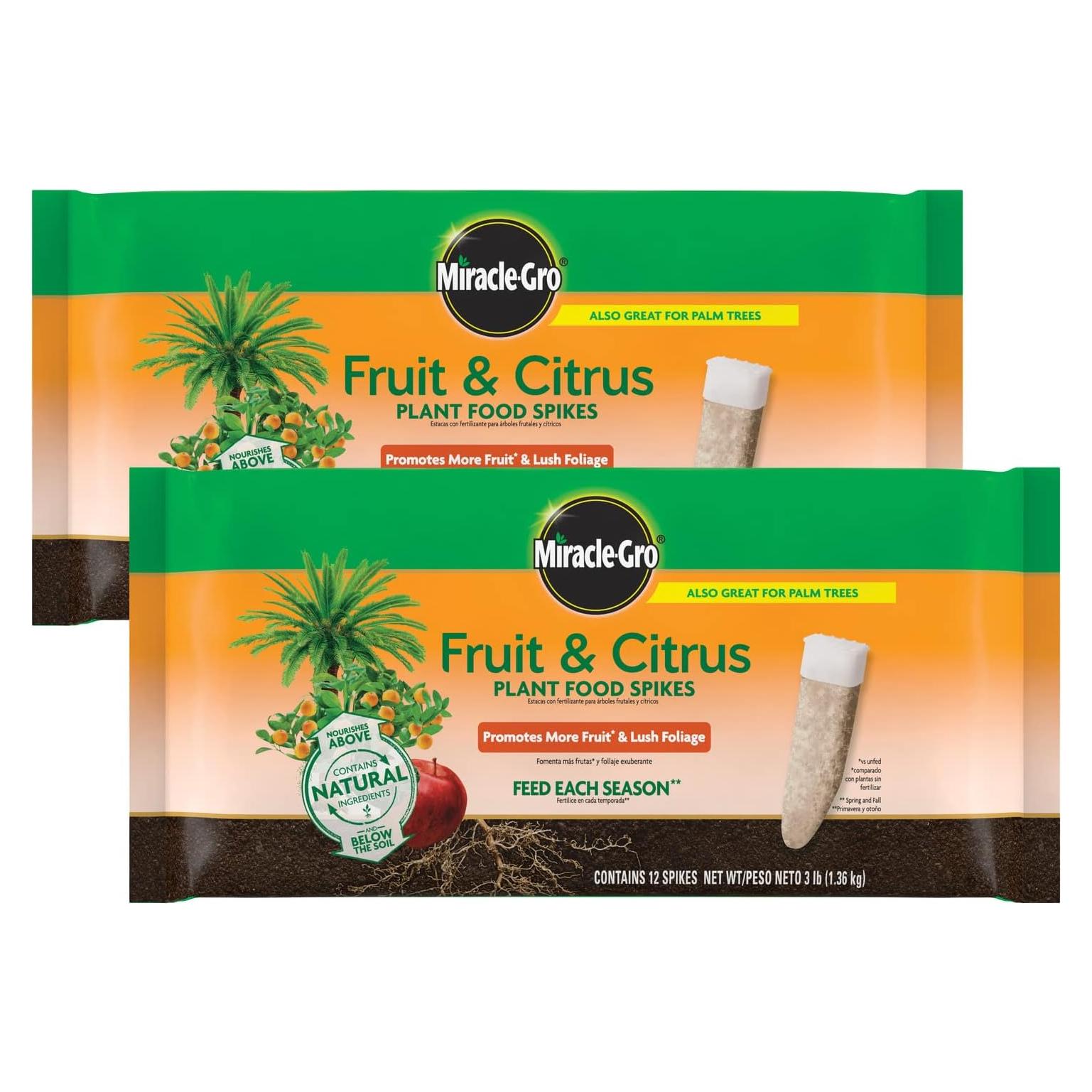 Picos de Alimento para Plantas Miracle-Gro Frutas y Cítricos 2 Paquete