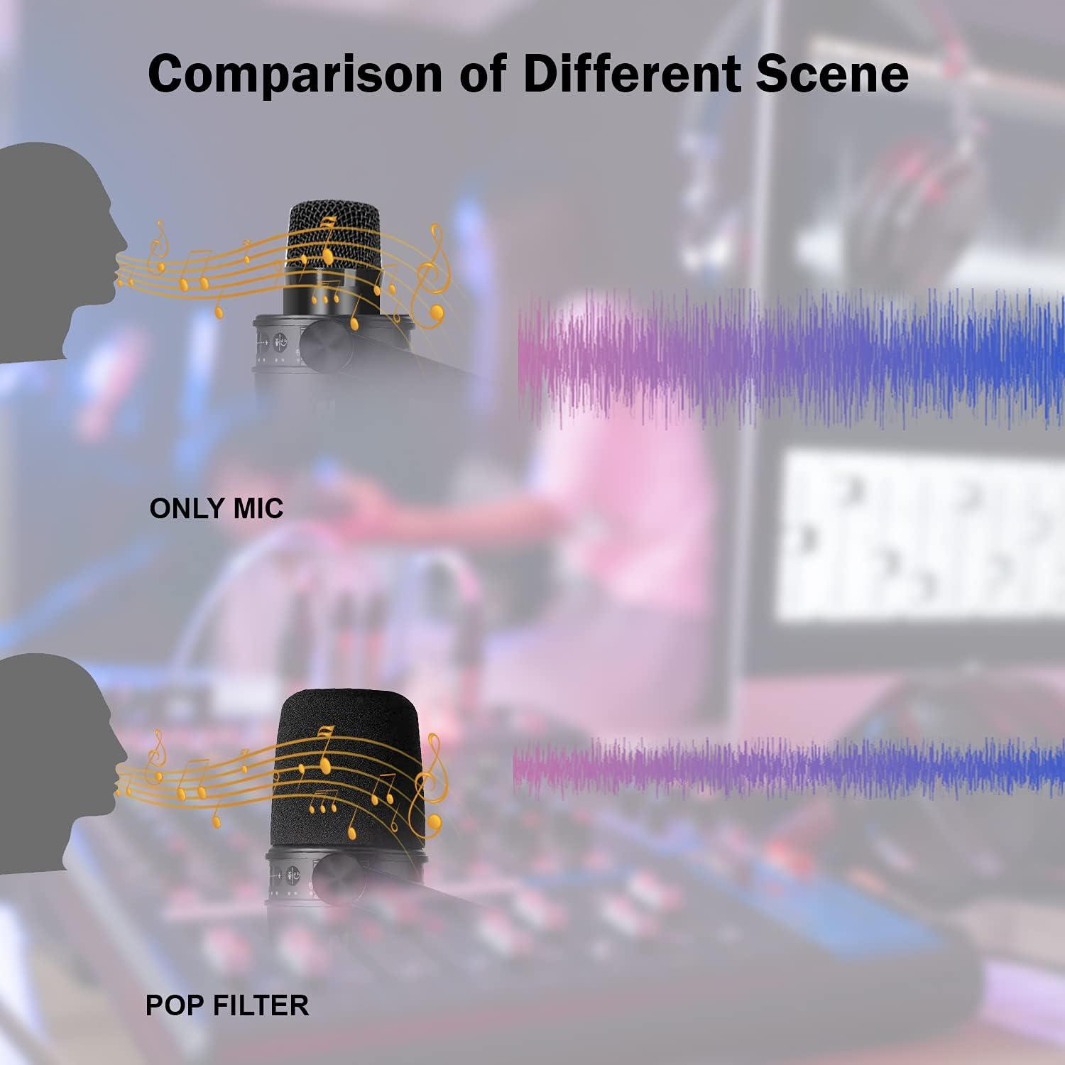 Pantalla de espuma para micrófono Shure MV7 - Boseen, 3PCS