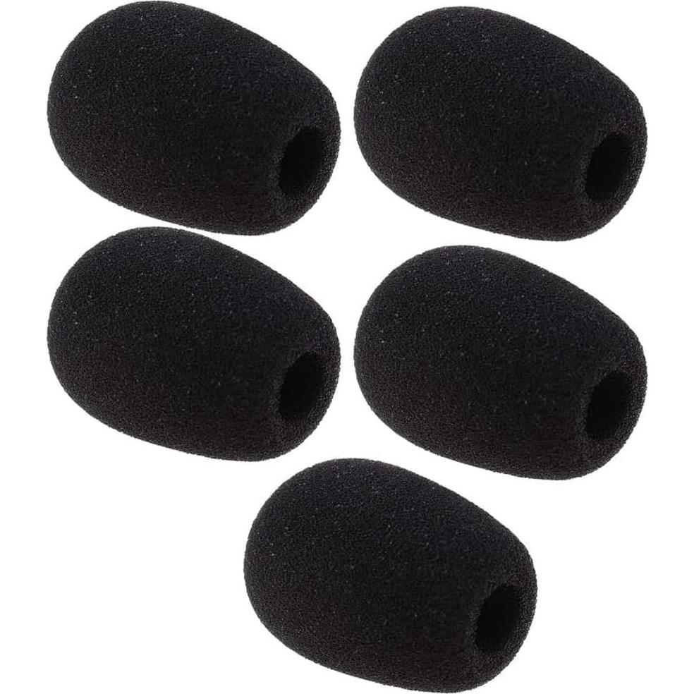 Replacement Microphone Sponge Wind Shield Windscreen Foam Cover for Microphone Windscreen for Shure CVG18-B/C Gooseneck Condenser Microphone, Black, 5 Pack