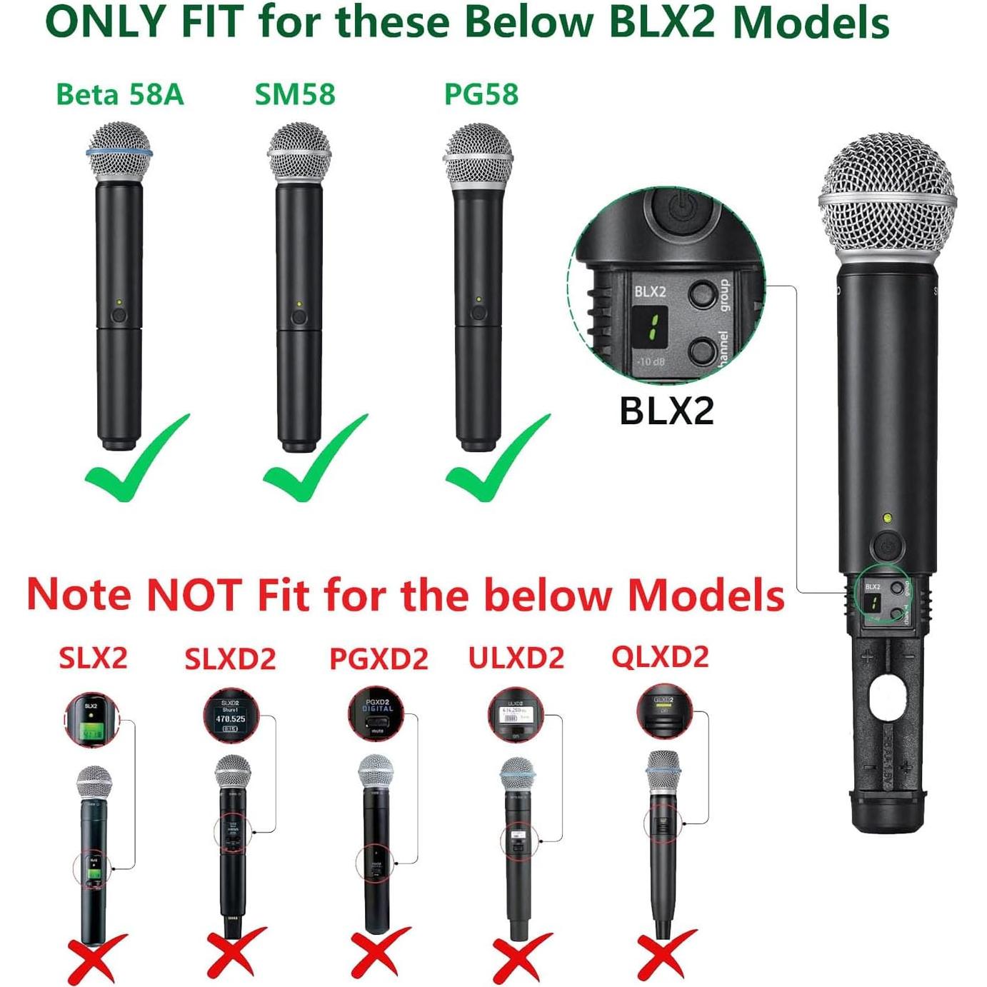 Cubierta de Batería Shure BLX2/SM58, Paquete de 2, Negro