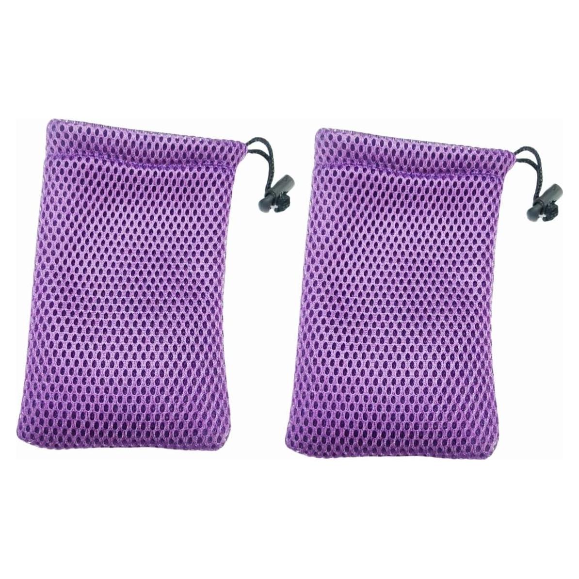 Bolsa de Cuerda de Malla de Nylon 15x10 cm 5 Piezas Morado