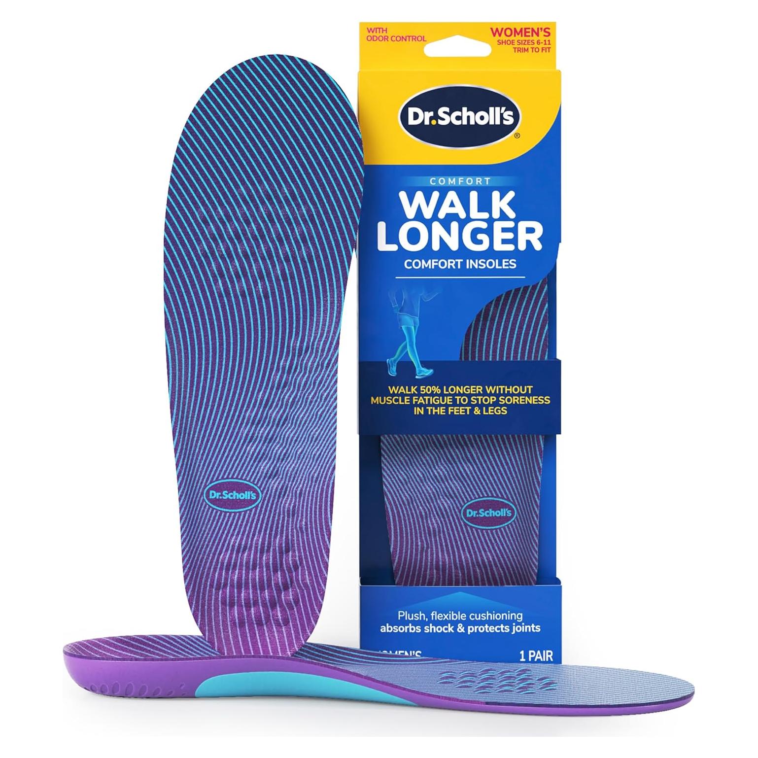 Plantillas Dr. Scholl's Walk Longer - Soporte Arco y Comodidad