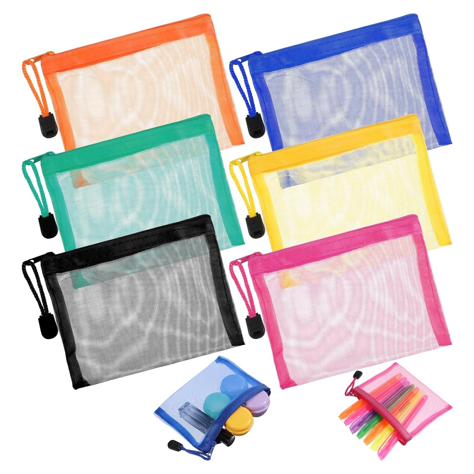 6 Bolsas Cosméticas de Malla Nylon FdcZeyxior 12.7x10.2cm