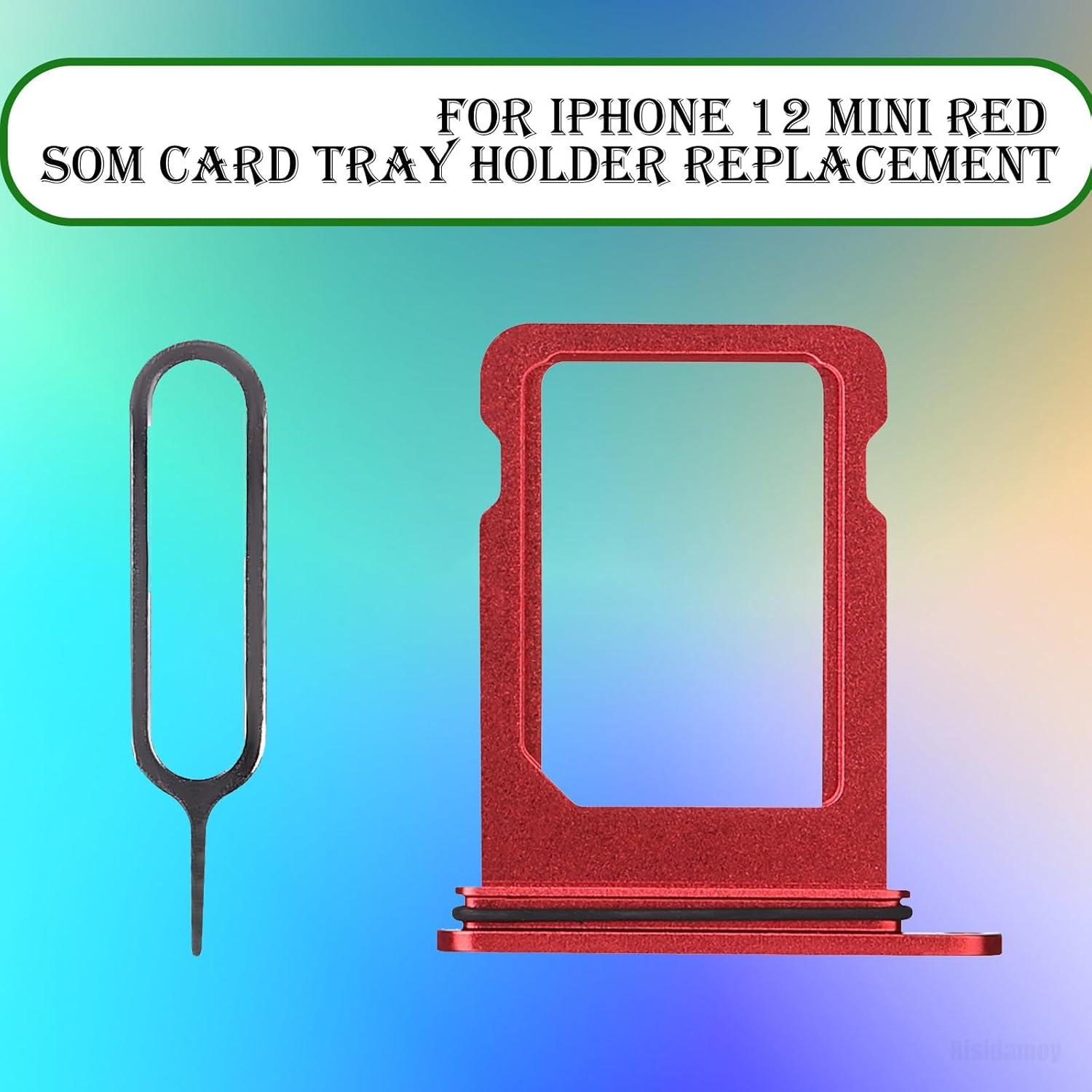 Bandeja de tarjeta SIM roja Risidamoy para iPhone 12 Mini