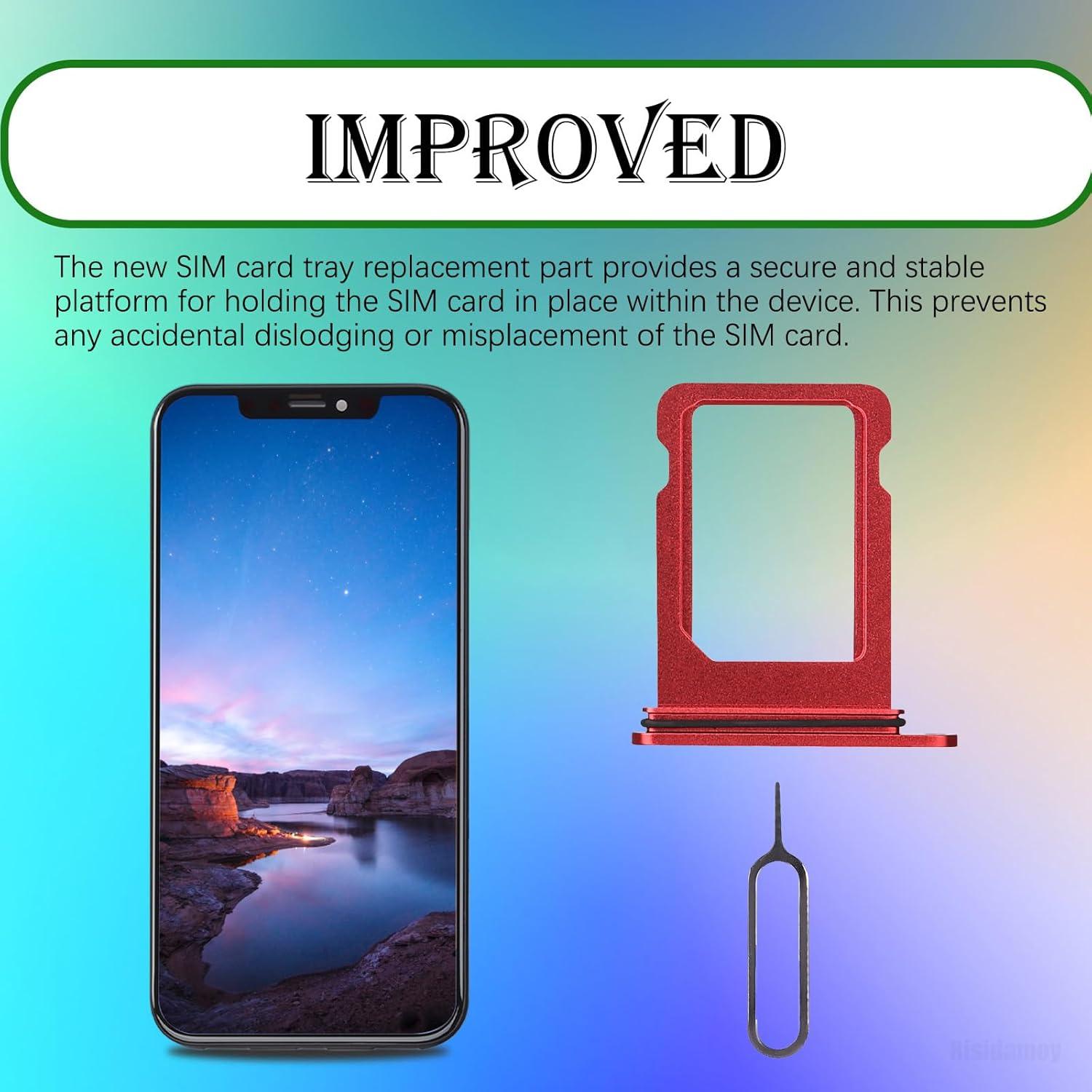 Bandeja de tarjeta SIM roja Risidamoy para iPhone 12 Mini