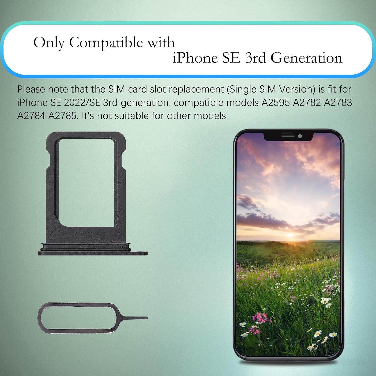 Bandeja de tarjeta SIM Midnight para iPhone SE 3ra Generación