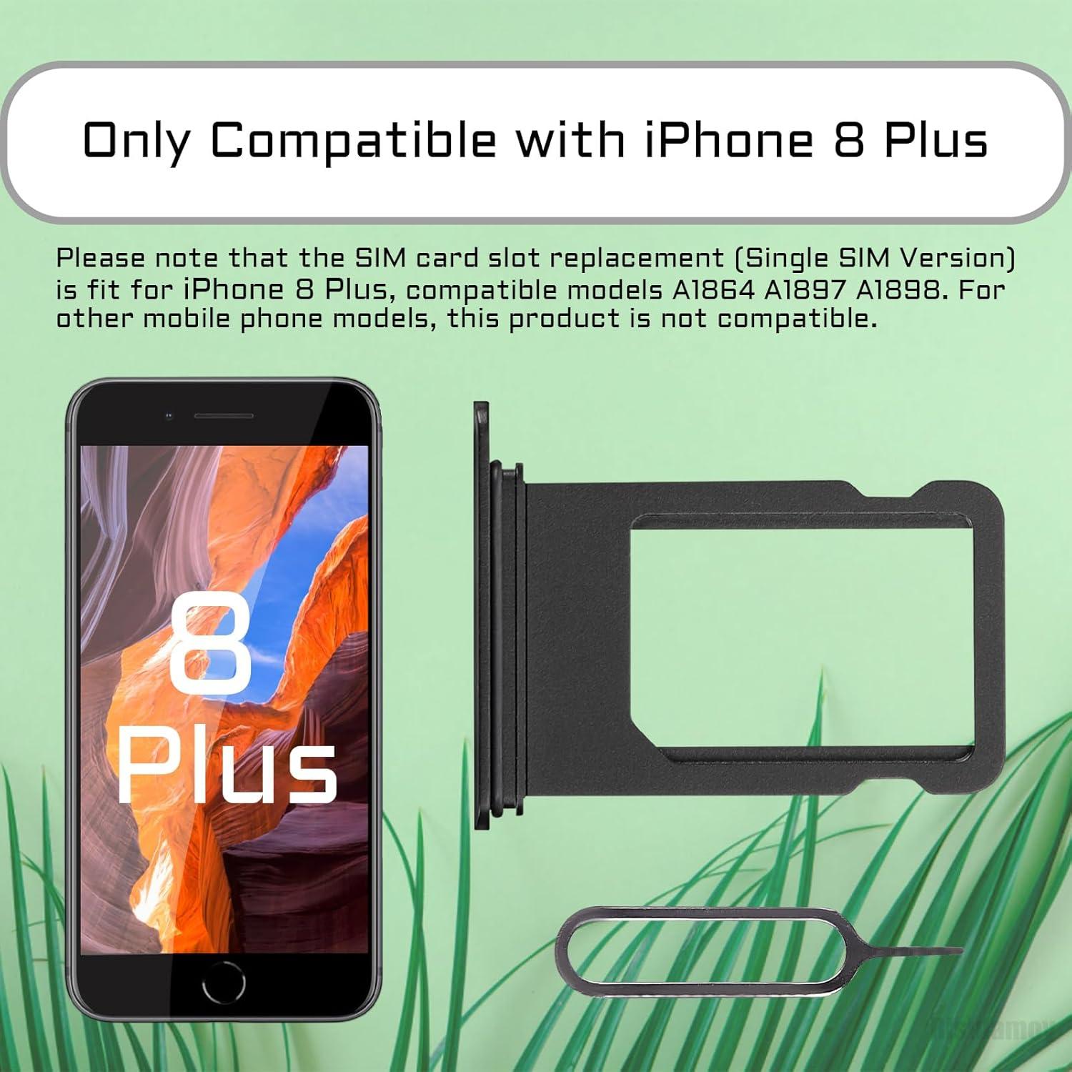 Adaptador de Tarjeta SIM para iPhone 8 Plus Risidamoy Negro