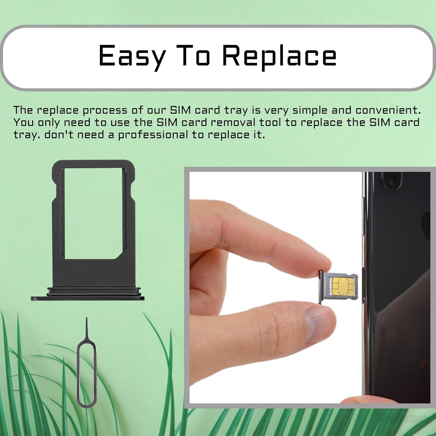 Adaptador de Tarjeta SIM para iPhone 8 Plus Risidamoy Negro