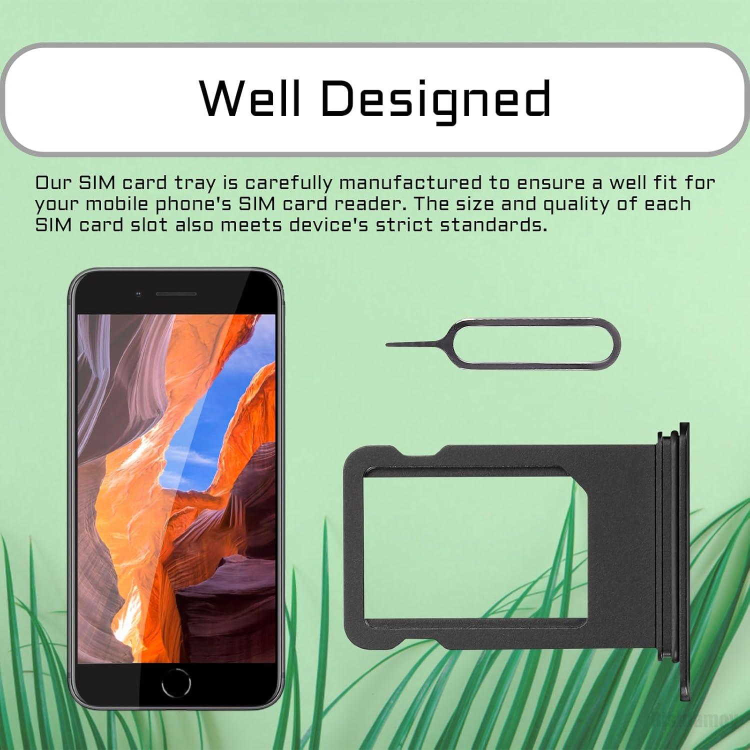 Adaptador de Tarjeta SIM para iPhone 8 Plus Risidamoy Negro