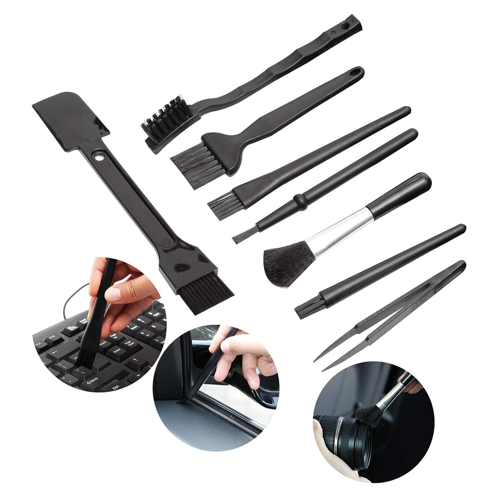 Kit de Cepillos Antiestáticos Omixe para Teclados y Laboratorios - 8 Unidades