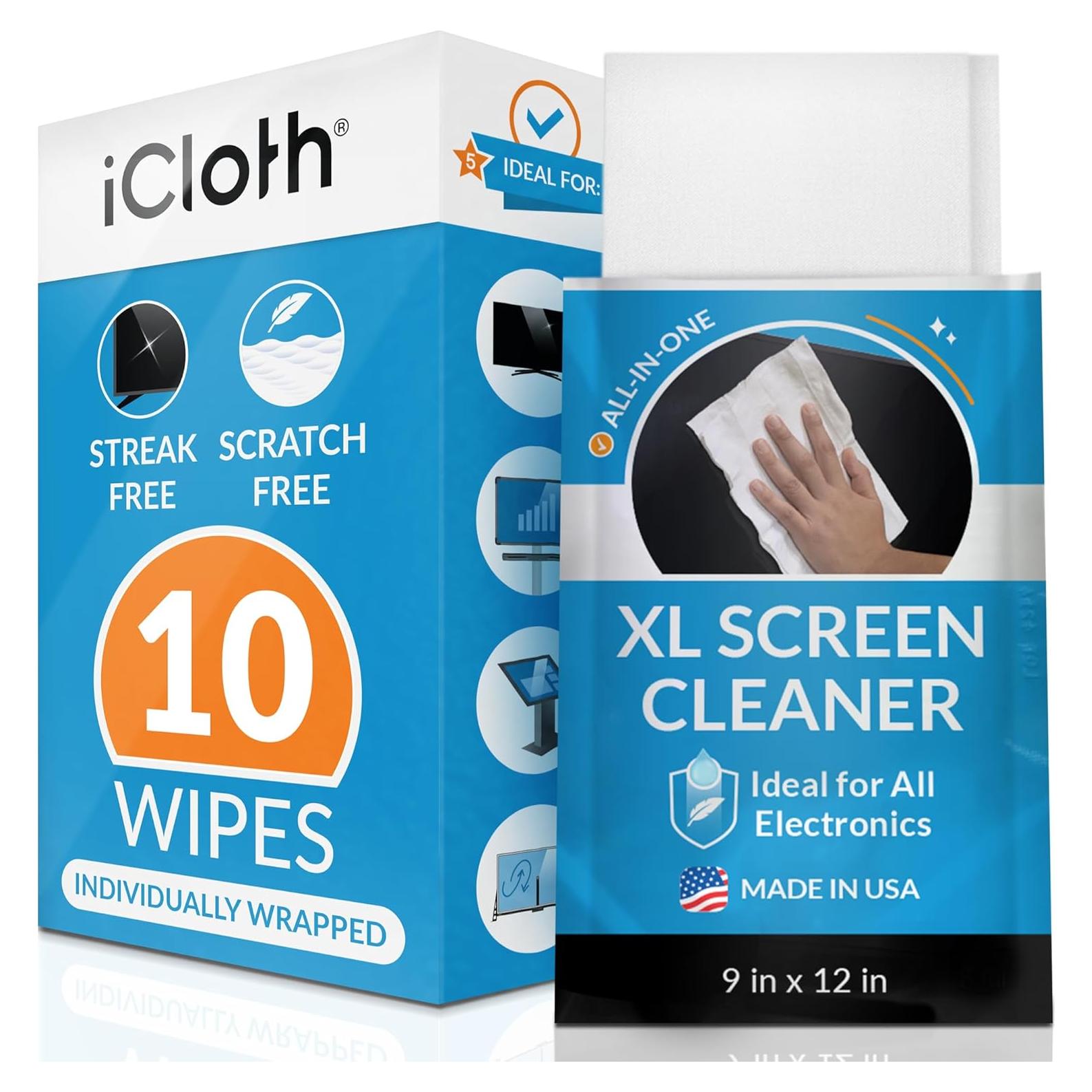 Toallitas de limpieza iCloth XL - 10 unidades, sin pelusa y sin rayas