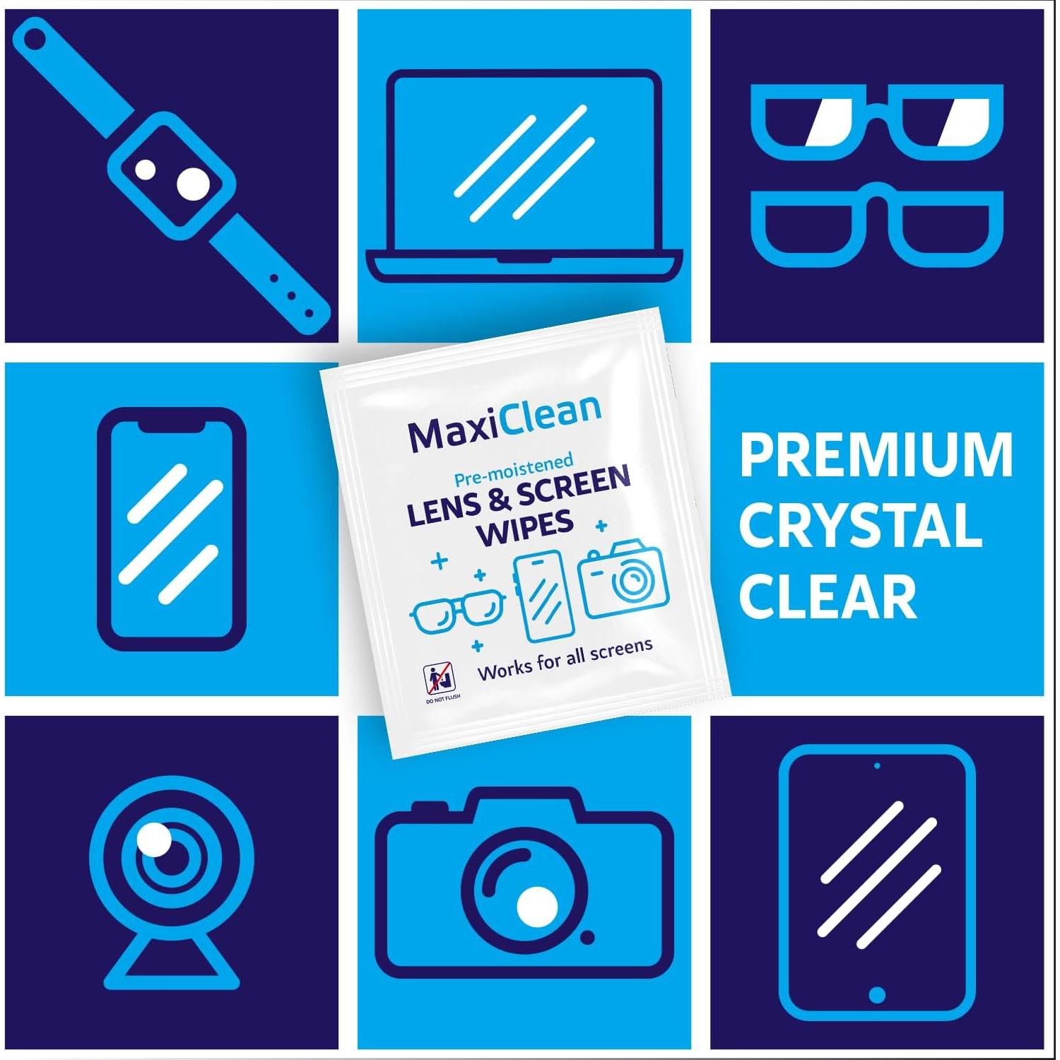 Toallitas de Limpieza para Gafas Maxi Clean - 200 Unidades