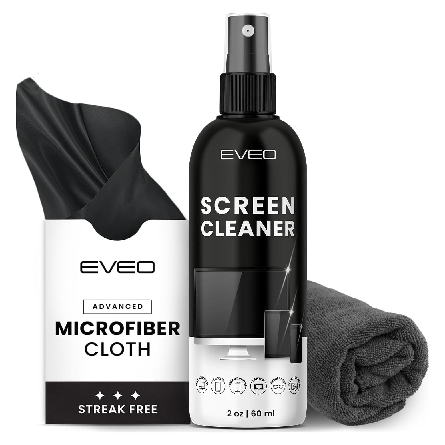 Spray Limpiador de Pantallas EVEO + 2 Paños Microfibra 56.7g