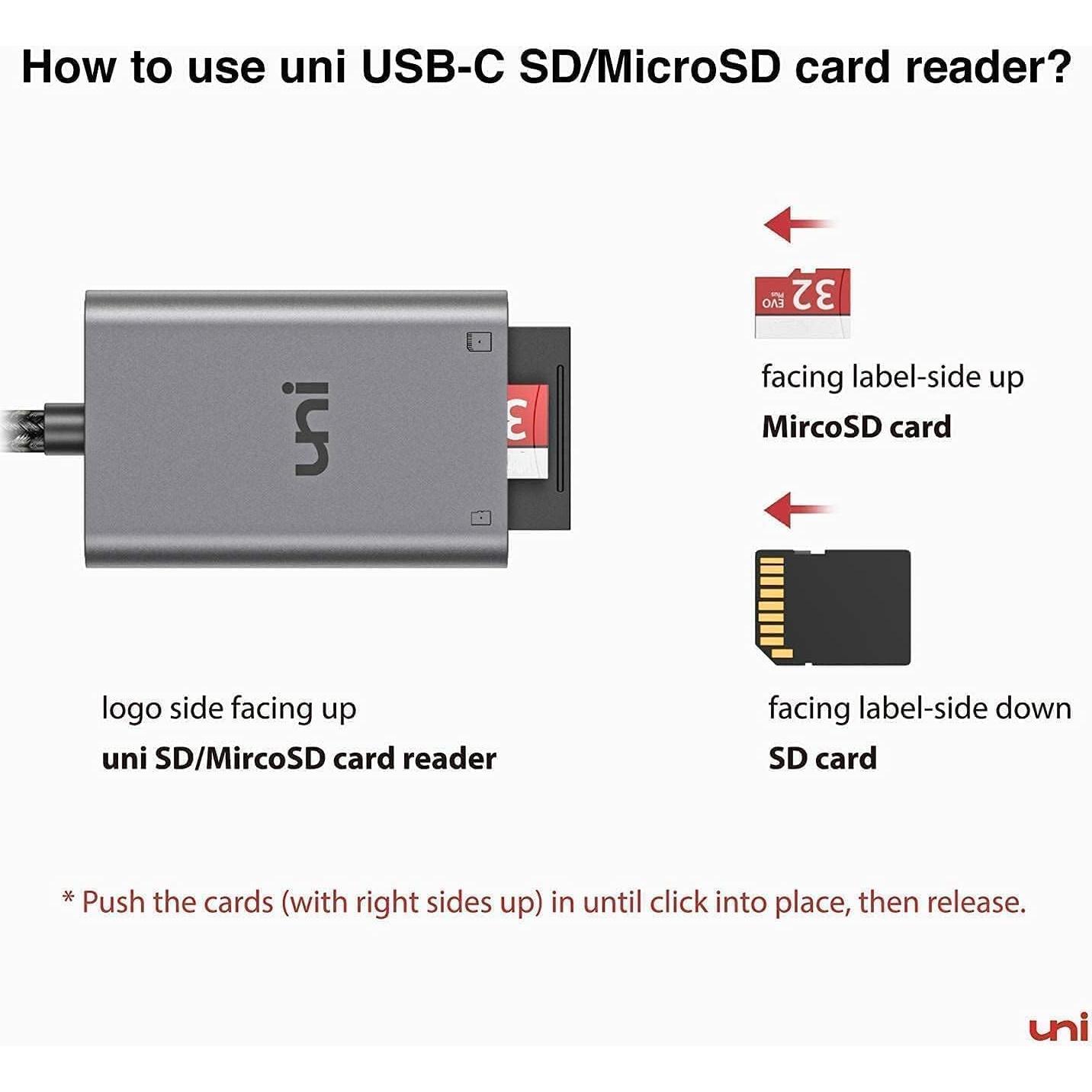 Lector de Tarjeta SD/MicroSD USB-C uni Gris 5Gbps