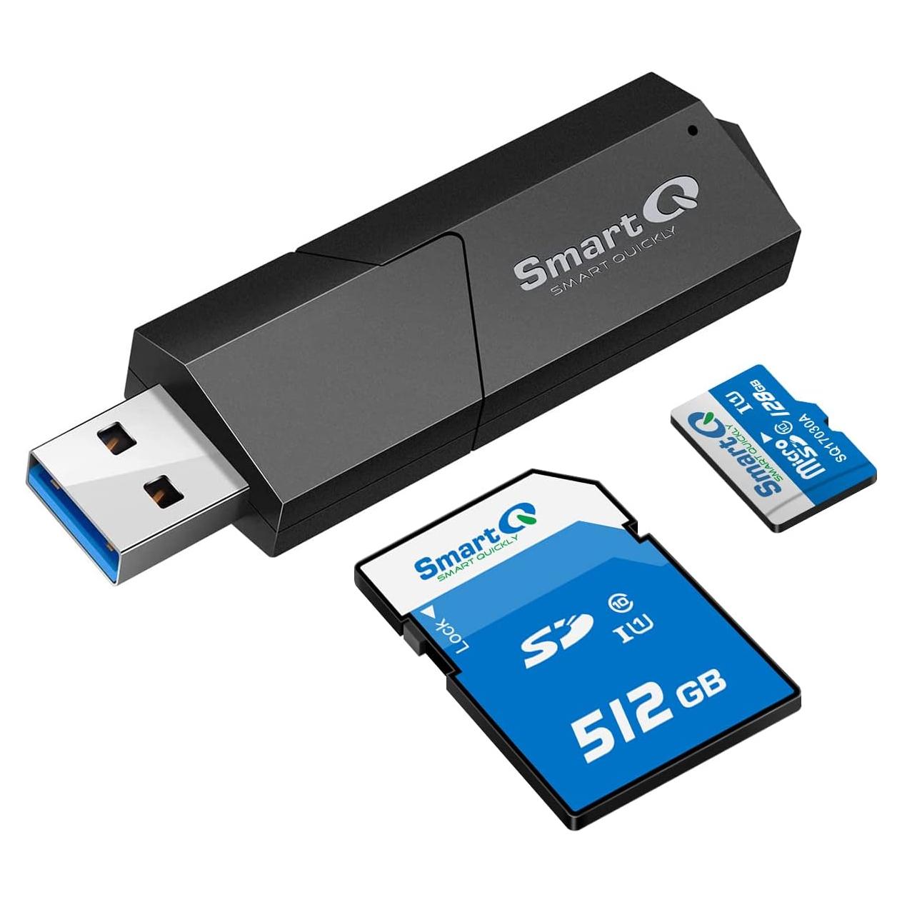 Lector de Tarjetas USB 3.0 SmartQ C307 Portátil 2-en-1